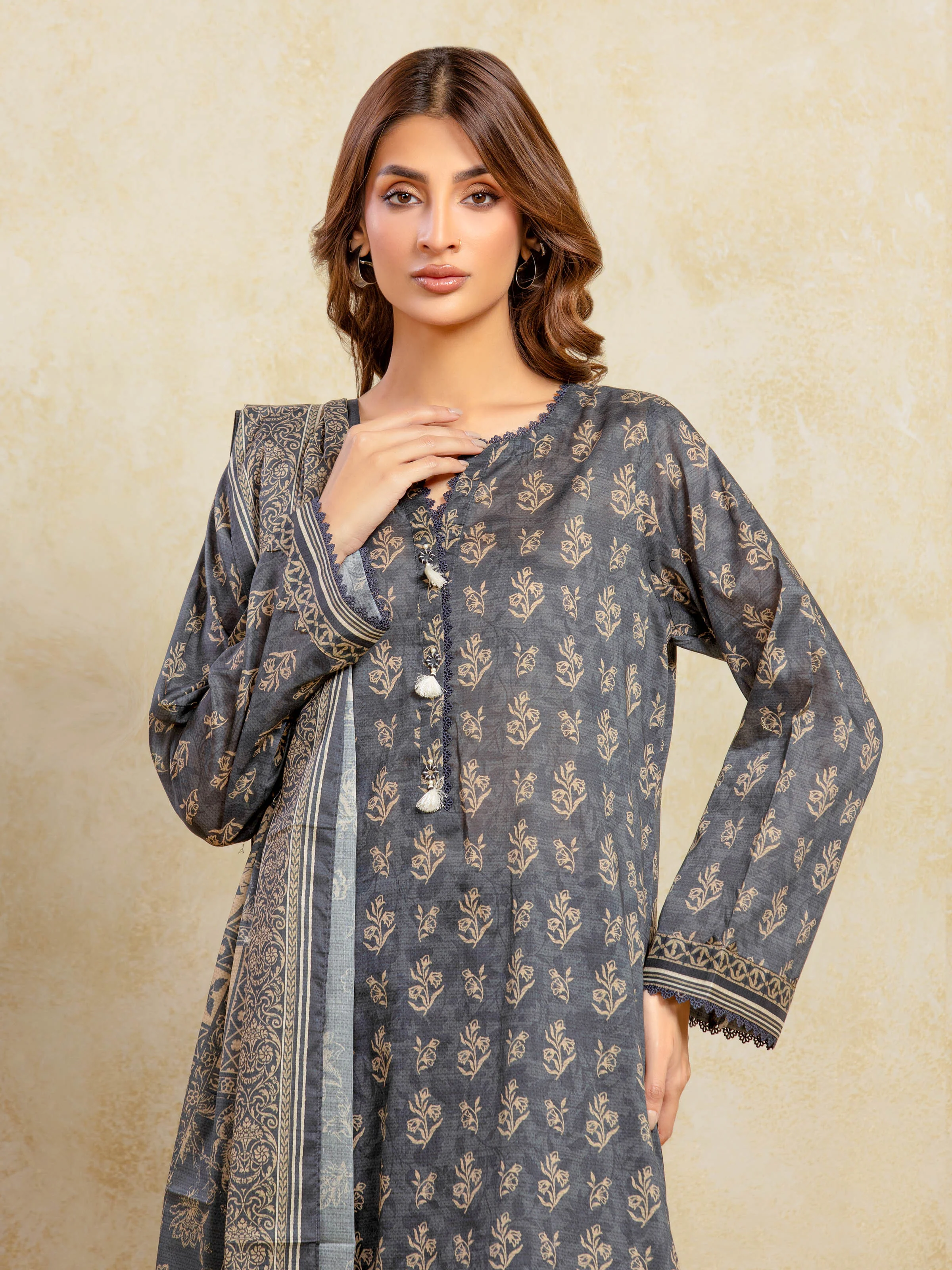 Printed Khaddar Shirt Trouser - EWU5A3-36095ST - Image 2