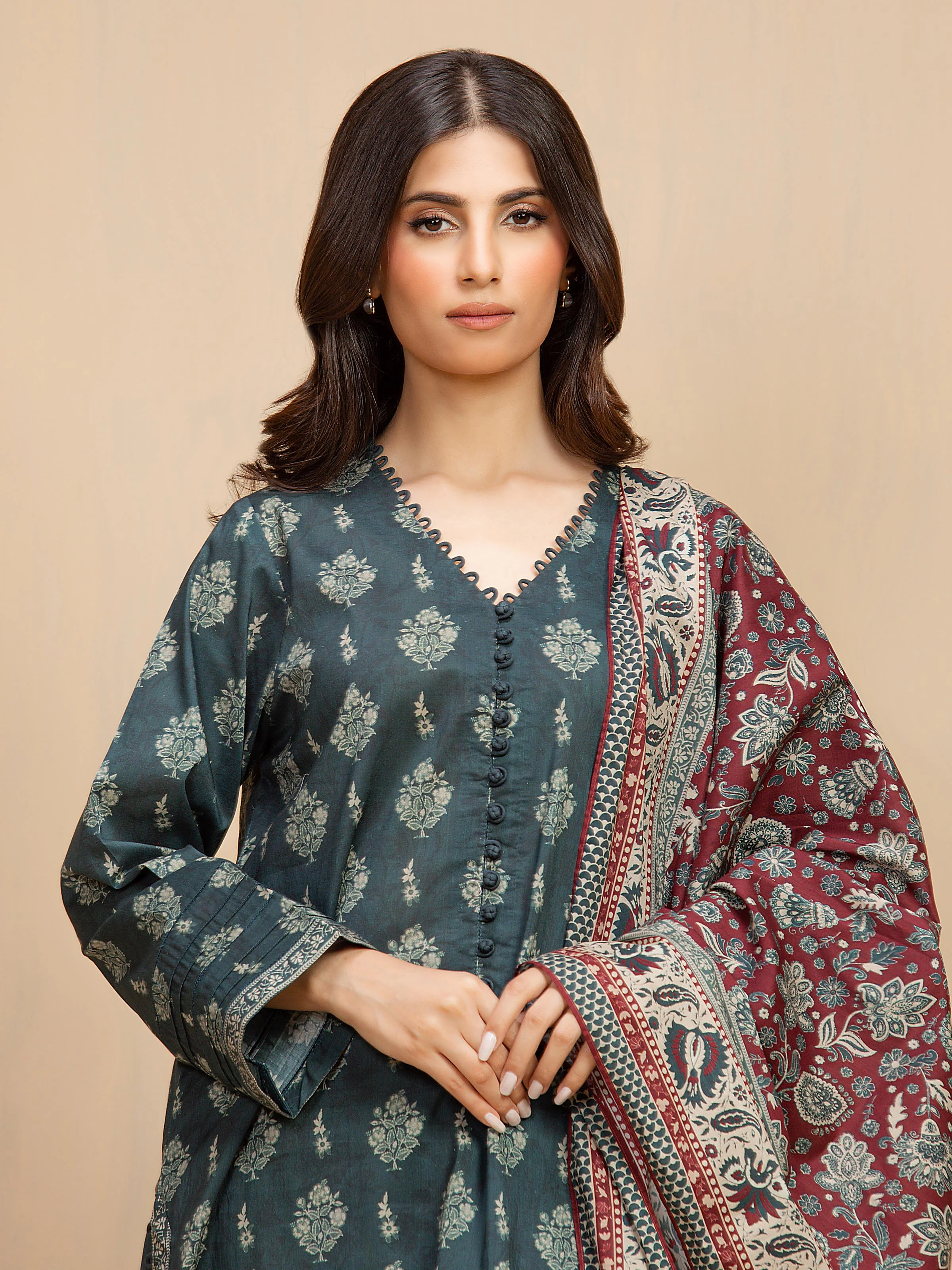 Printed Khaddar Shirt Trouser - EWU5A3-36120ST - Image 2