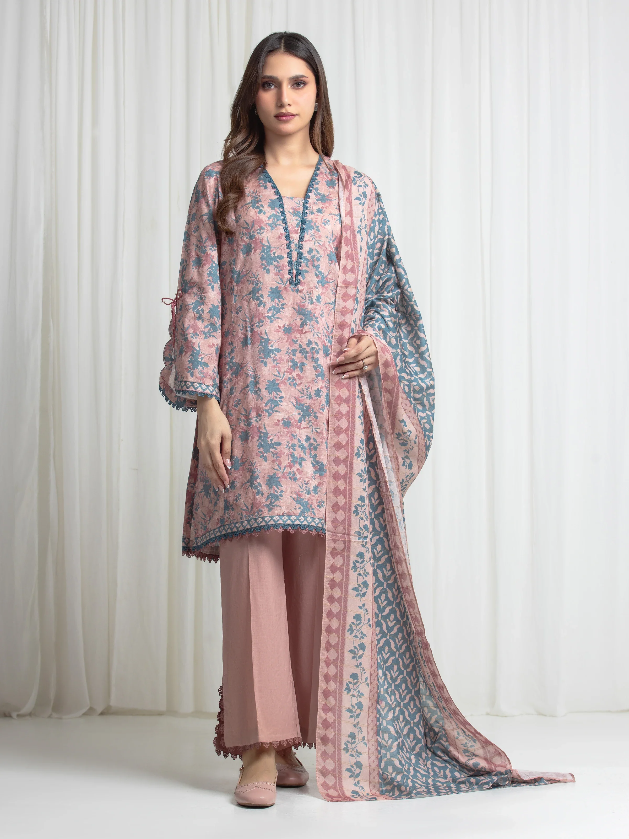 Printed Zari Lawn Suit - EWU6M6-101-3P