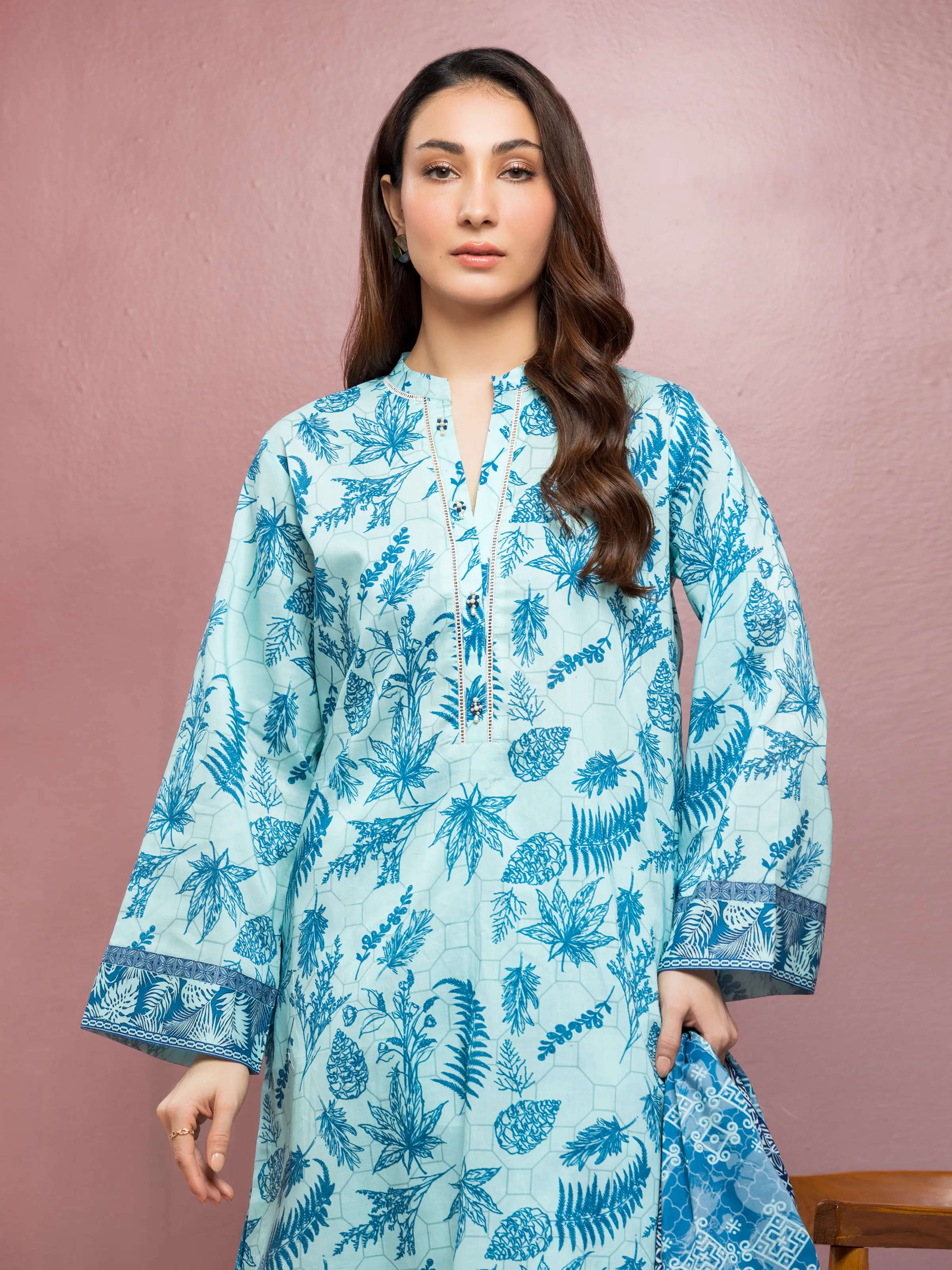 Printed Lawn Suit - EWU5A1-35082-3P - Image 4