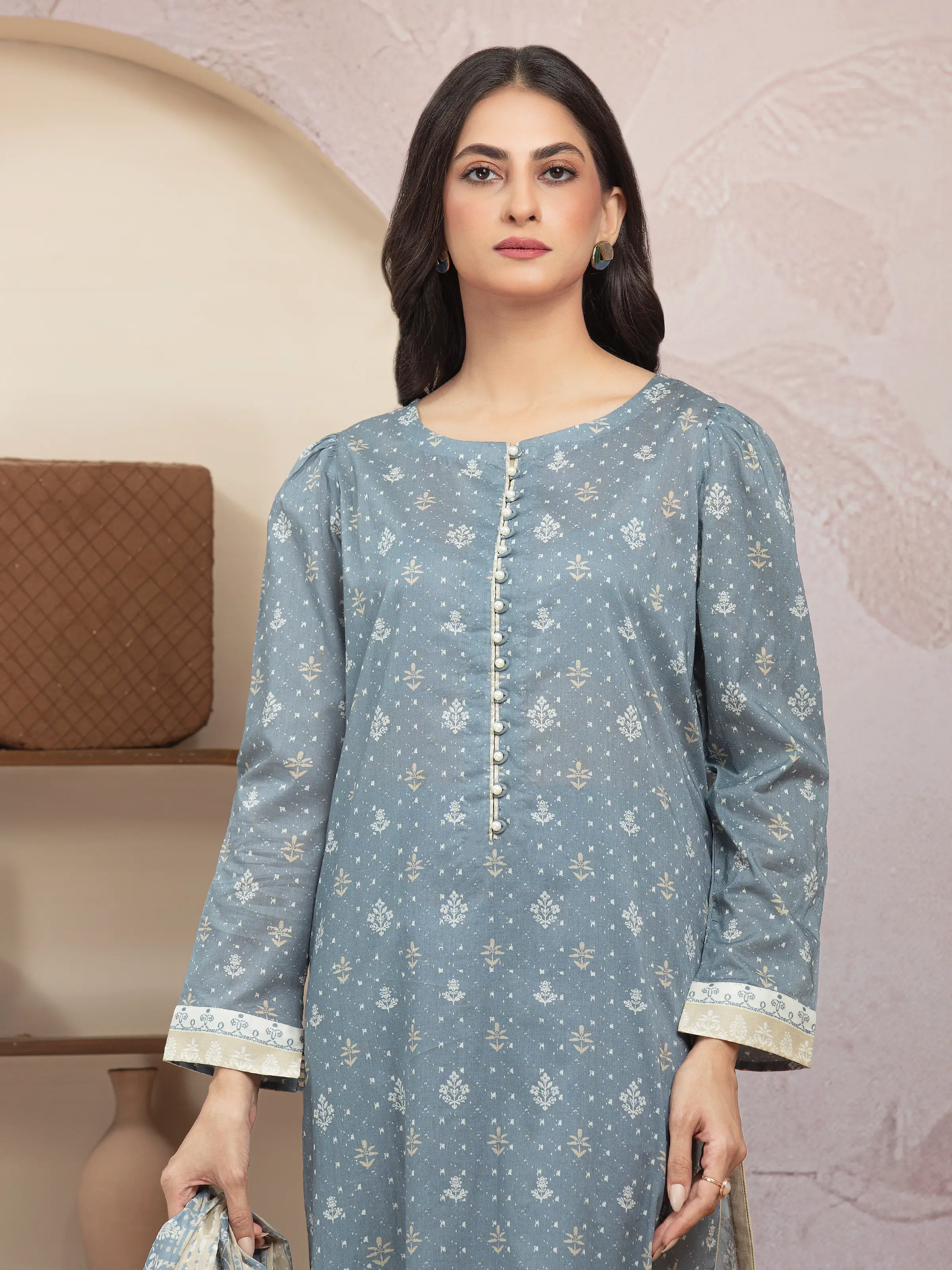 Printed Lawn Suit - EWU5A1-35226-3P - Image 3