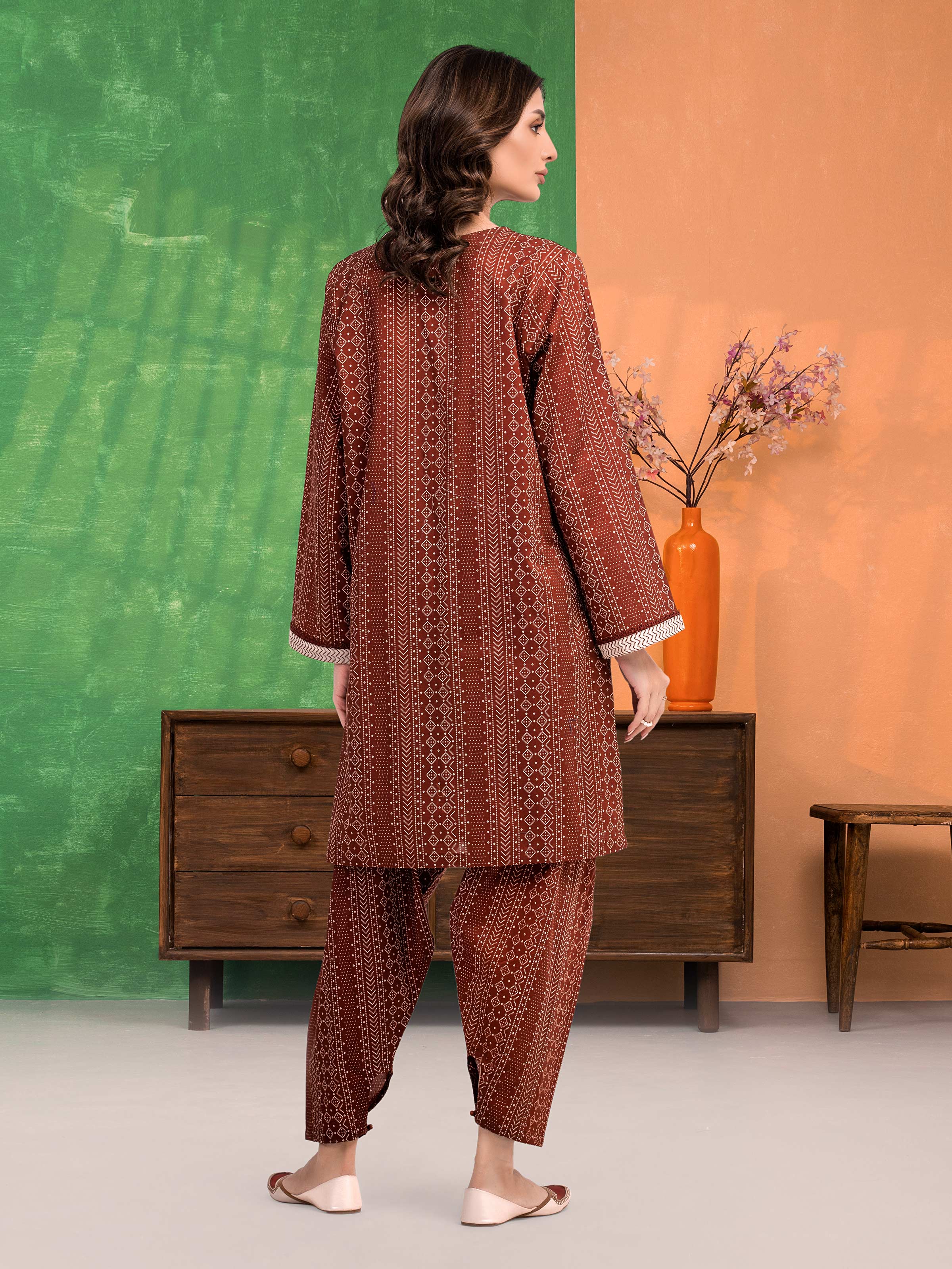 Printed Lawn Shirt Trouser - EWU6A1-36808ST - Image 6
