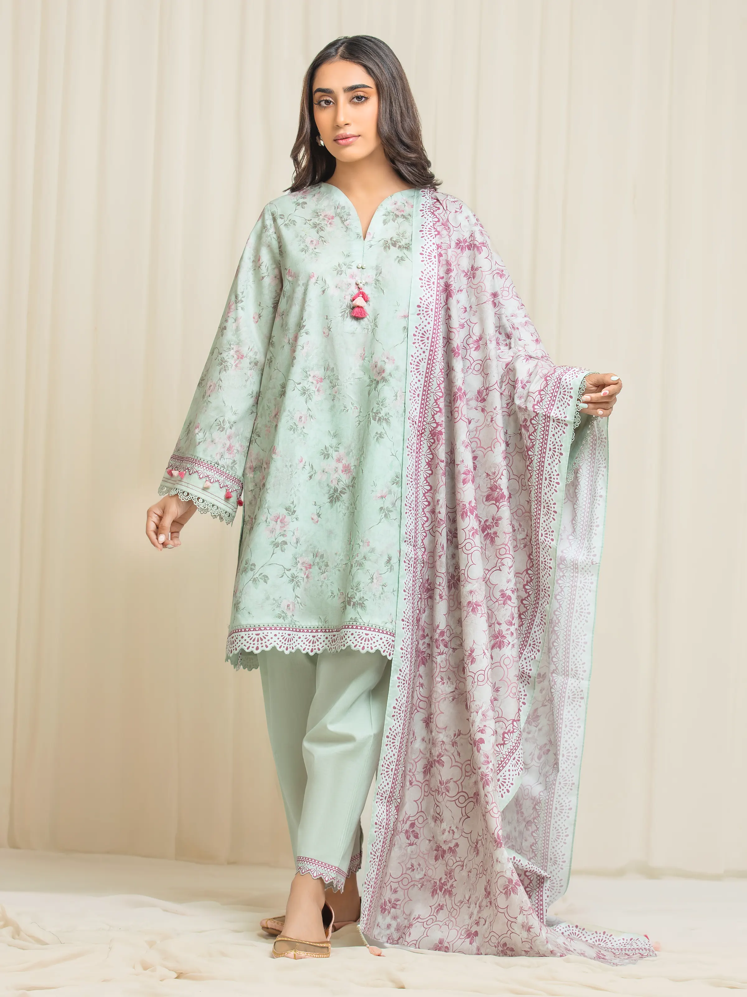 Printed Lawn Suit - EWU6A1-36546-3P