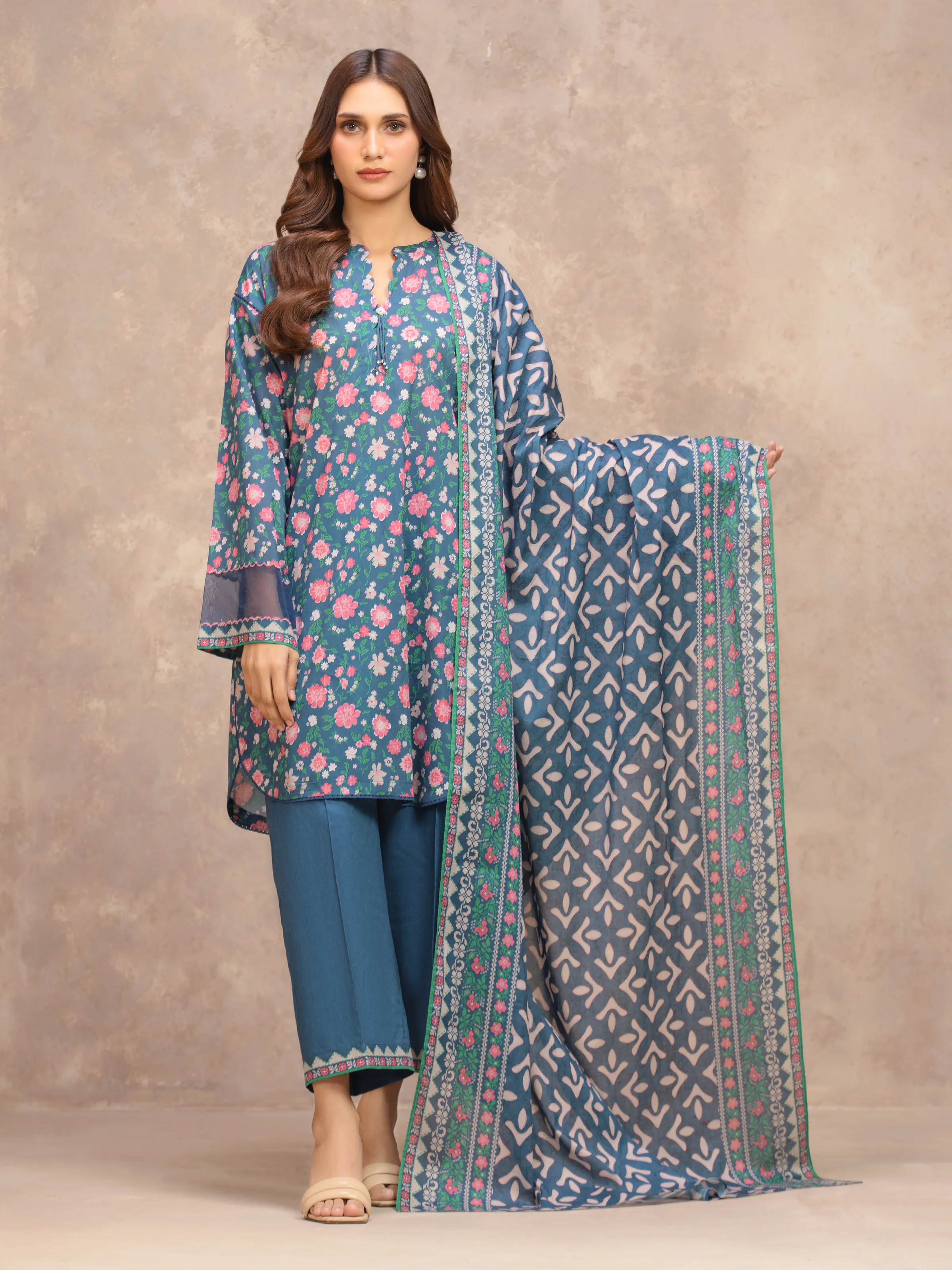 Printed Lawn Suit - EWU6A1-36549-3P
