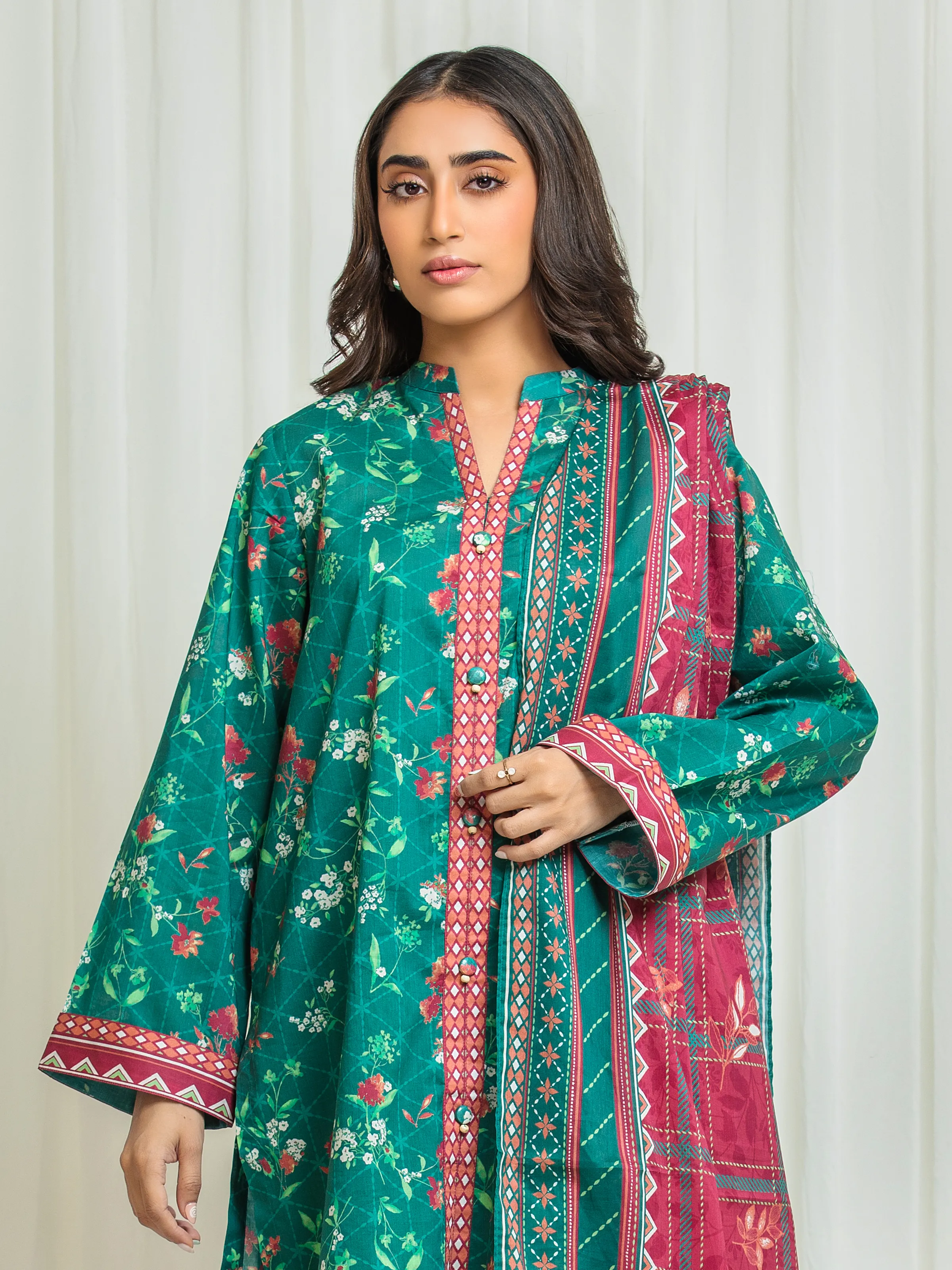 Printed Lawn Suit - EWU6A1-36553-3P - Image 2