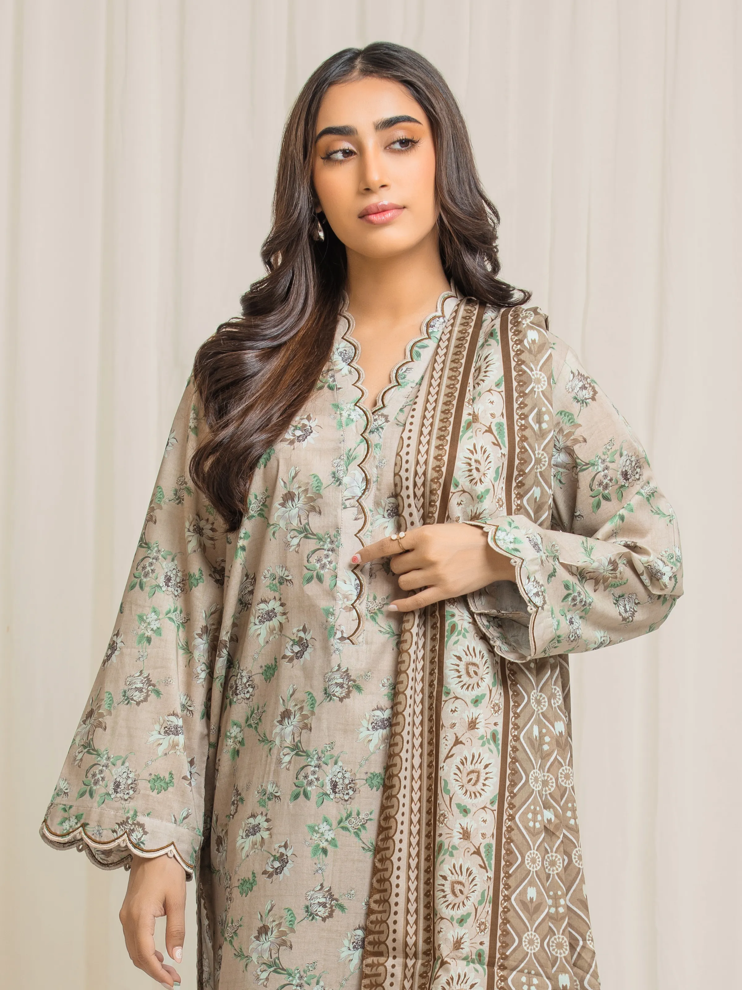 Printed Lawn Suit - EWU6A1-36557-3P - Image 2
