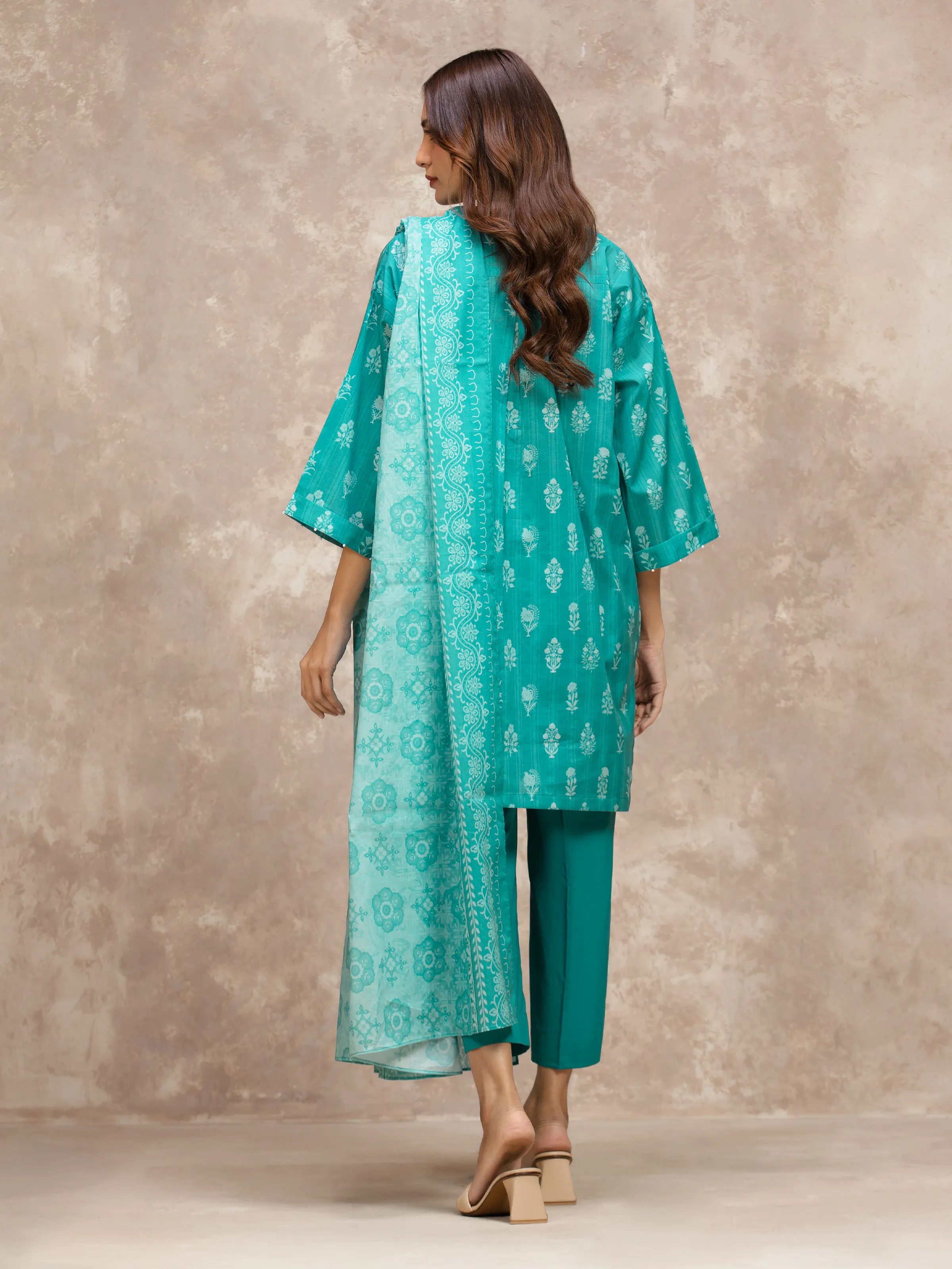 Printed Lawn Suit - EWU6A1-36562-3P - Image 6