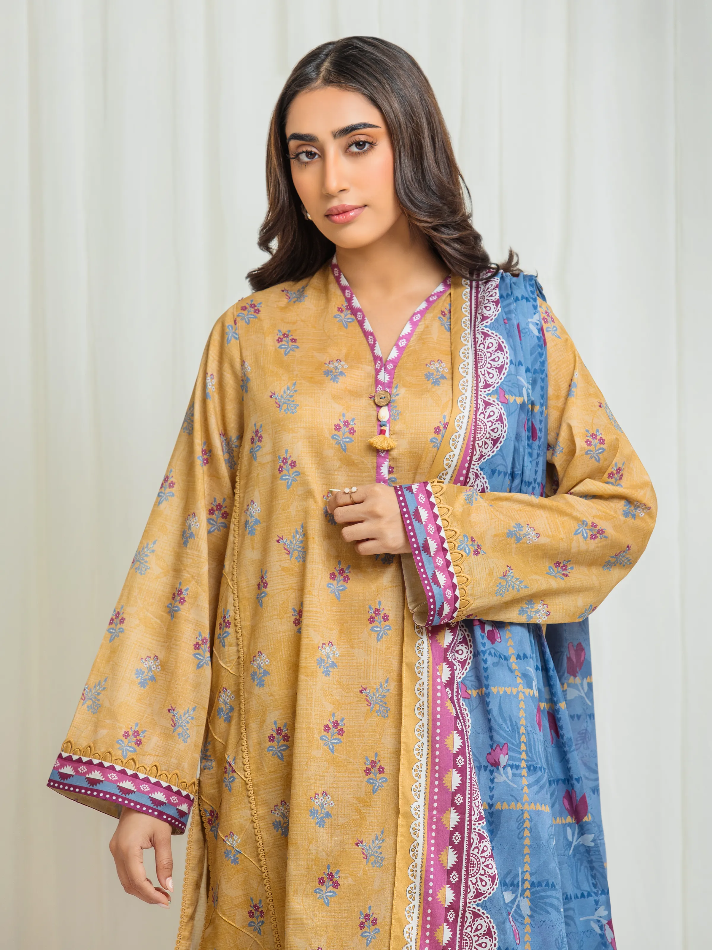 Printed Lawn Suit - EWU6A1-36566-3P - Image 2