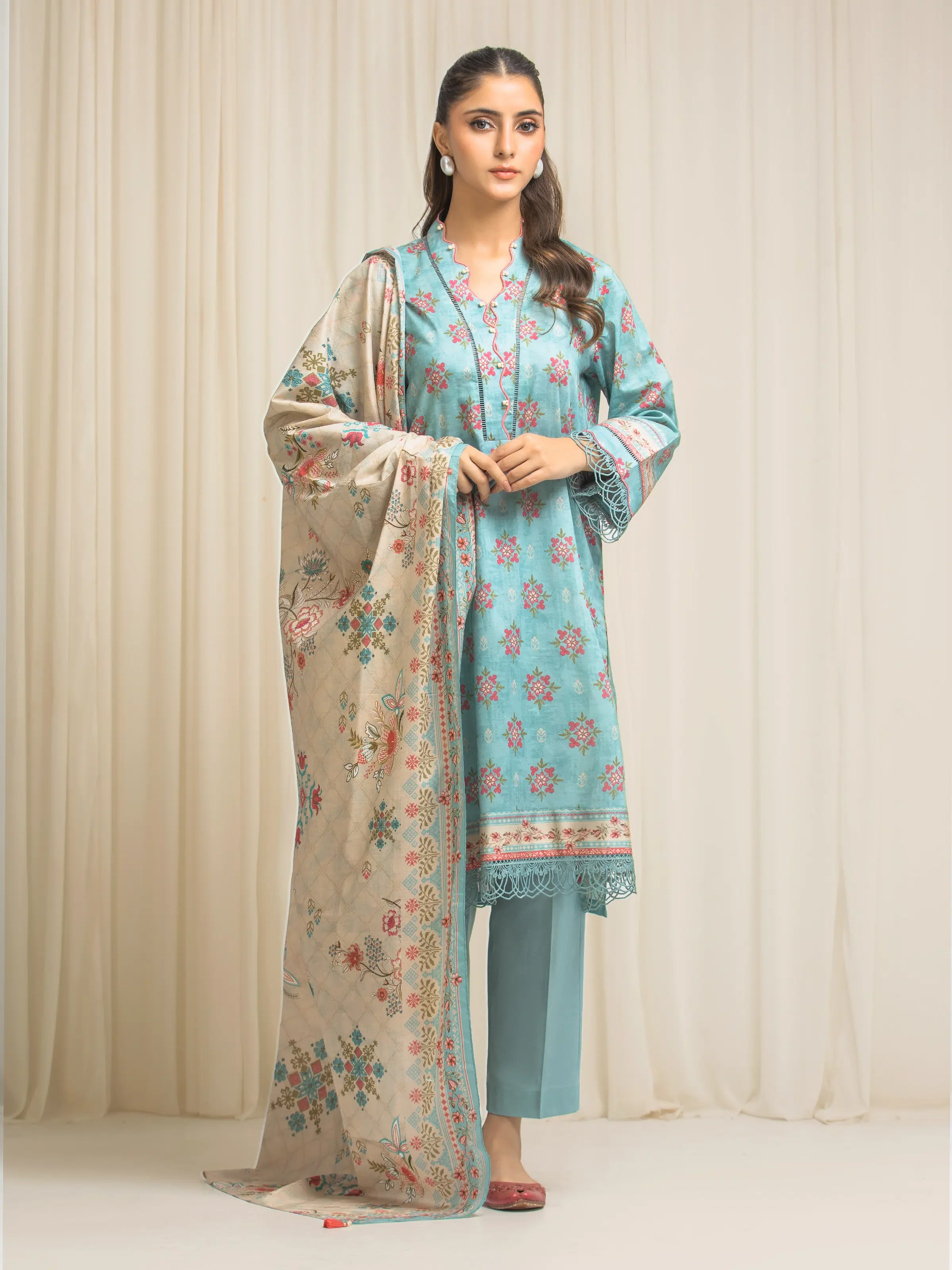 Printed Lawn Suit - EWU6A1-36573-3P