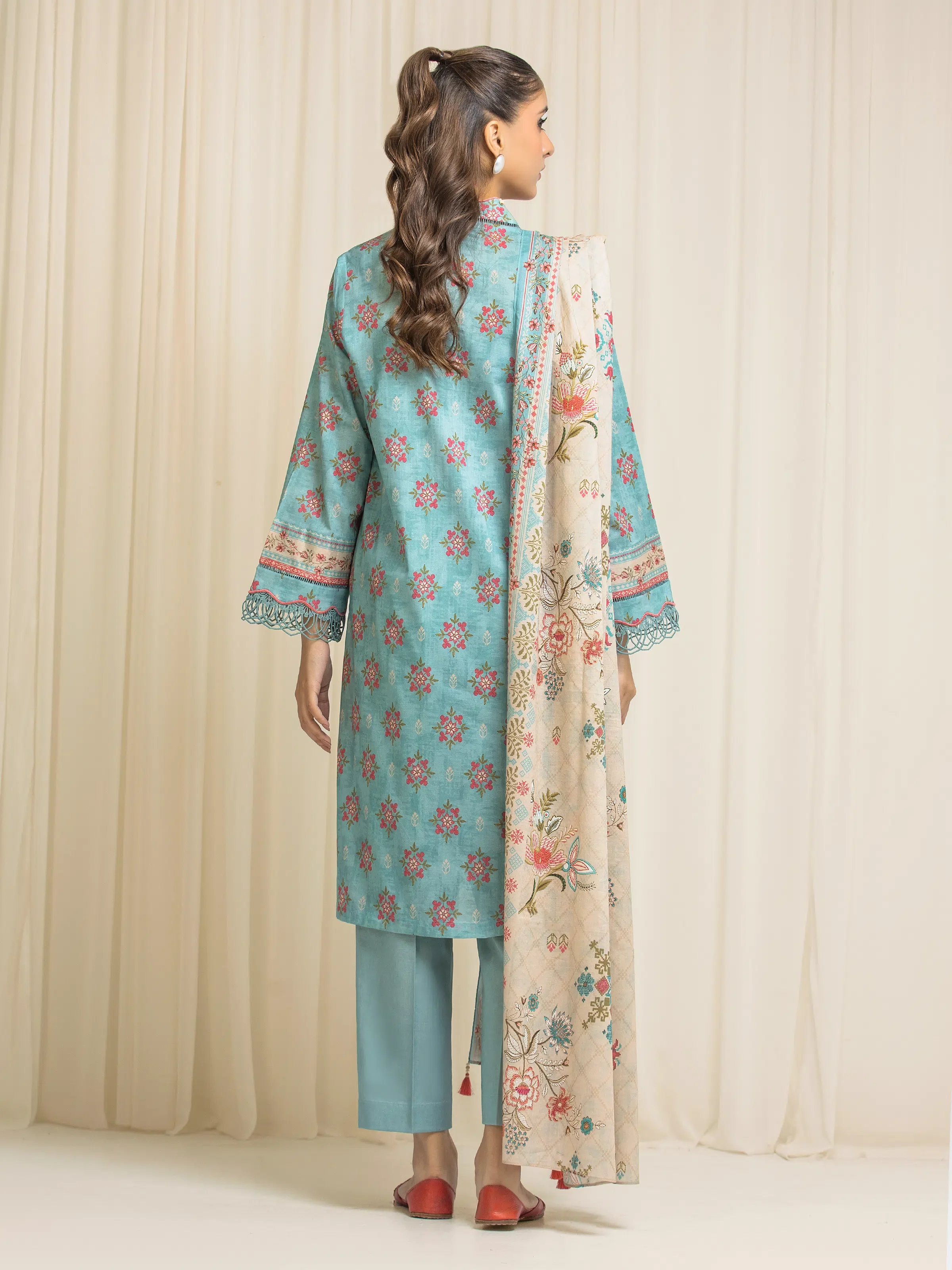 Printed Lawn Suit - EWU6A1-36573-3P - Image 6