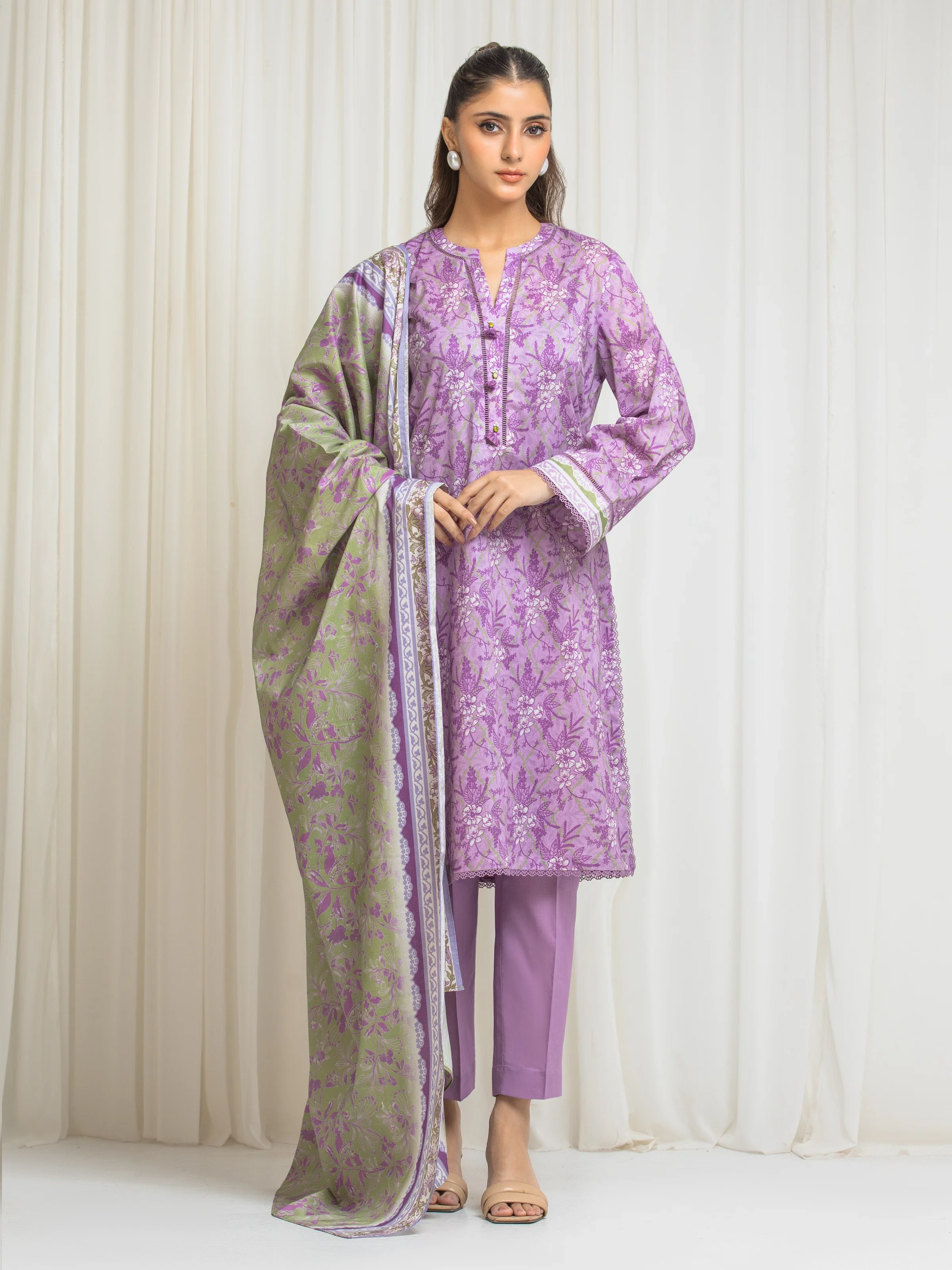 Printed Lawn Suit - EWU6A1-36575-3P