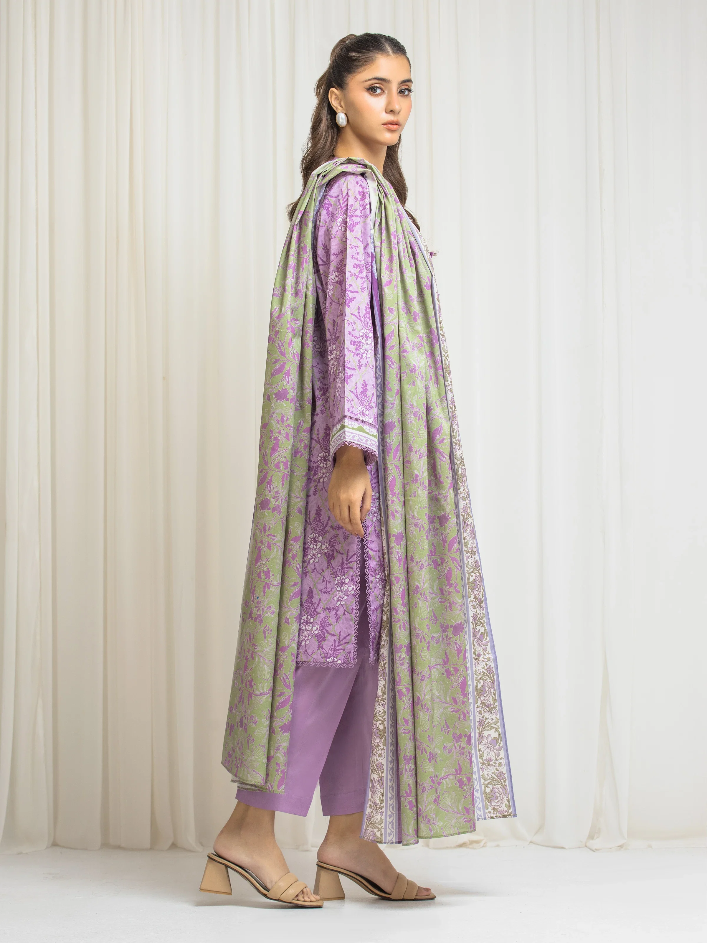Printed Lawn Suit - EWU6A1-36575-3P - Image 5