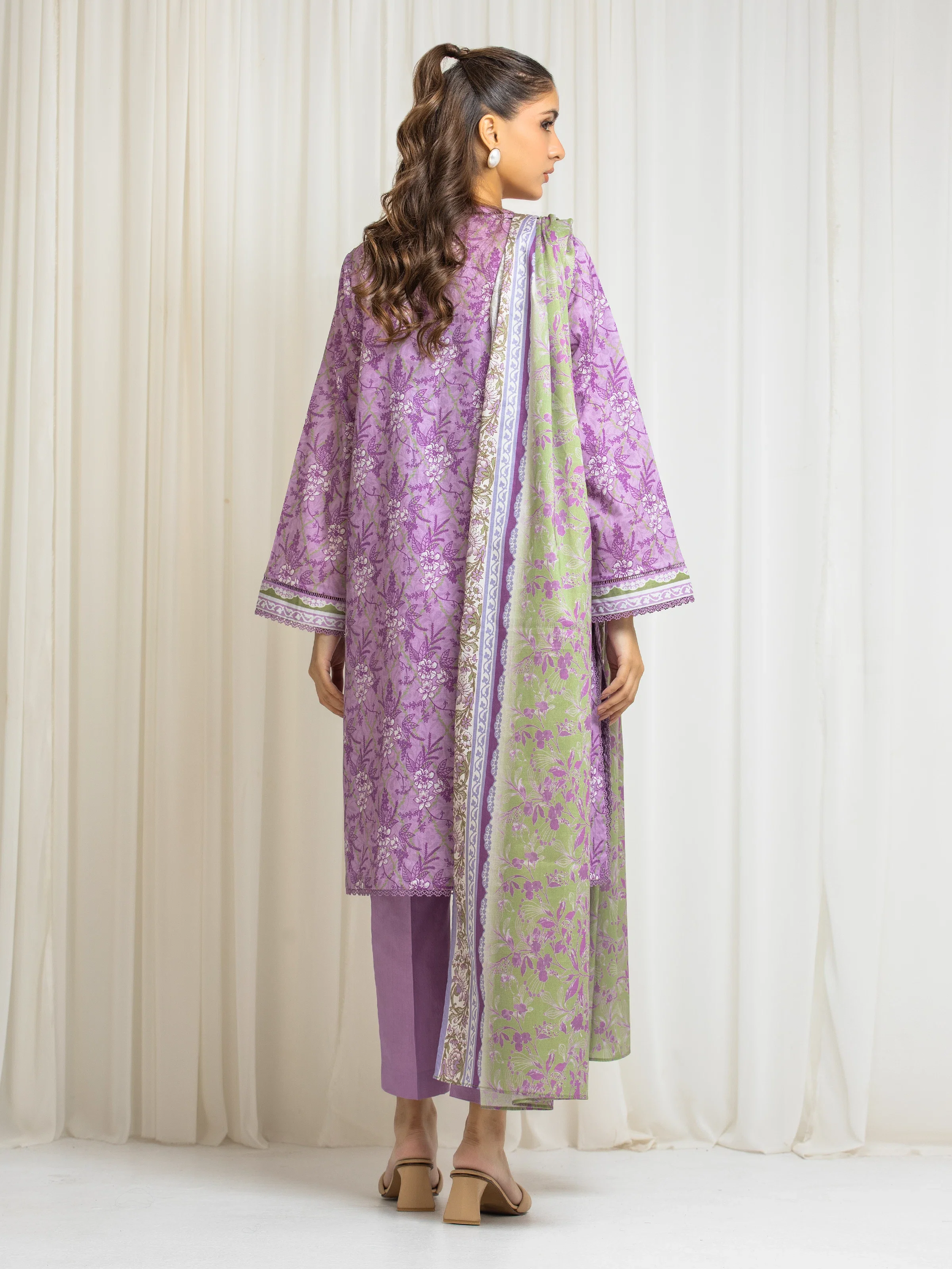 Printed Lawn Suit - EWU6A1-36575-3P - Image 6
