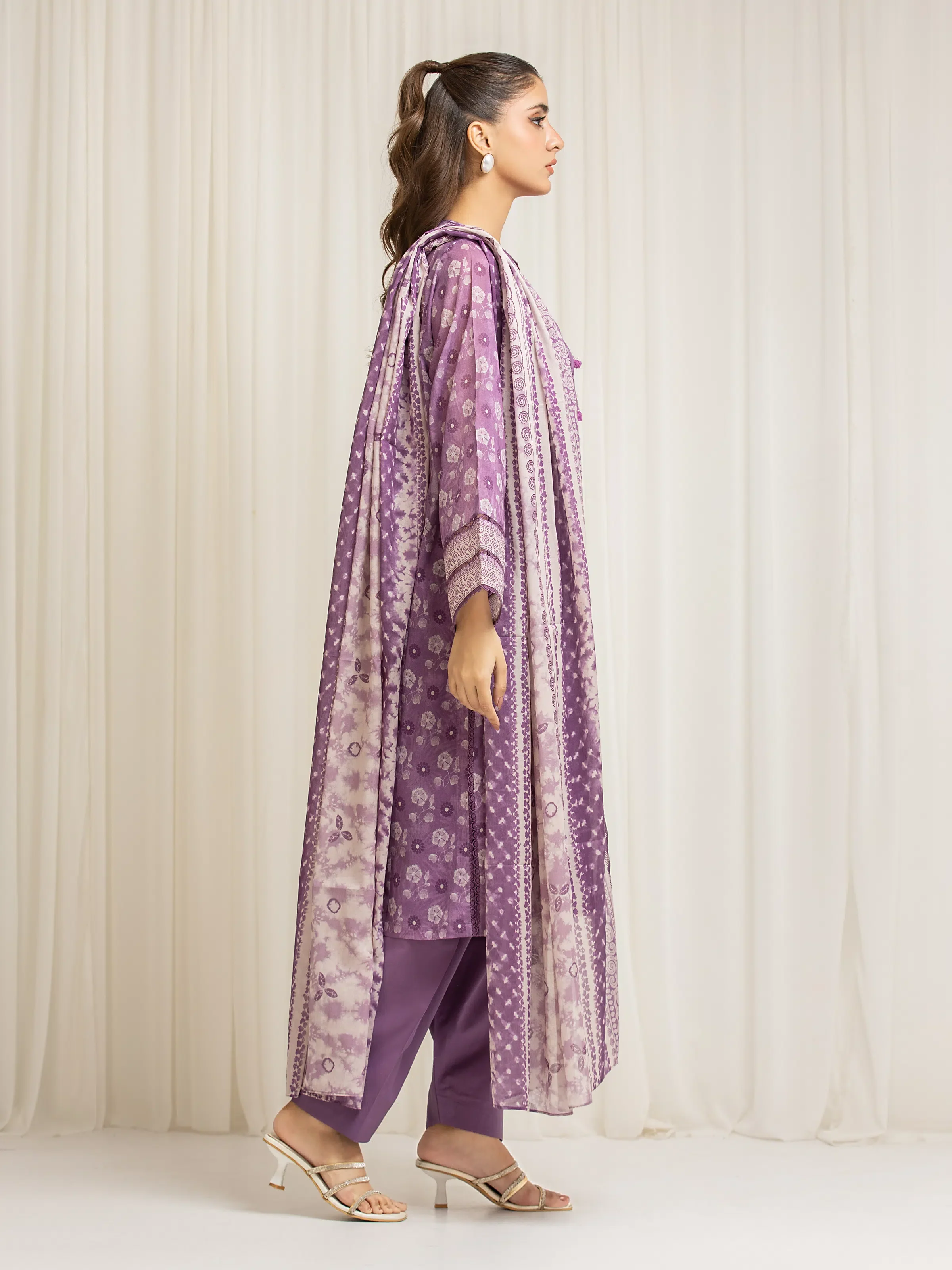 Printed Lawn Suit - EWU6A1-36582-3P - Image 5