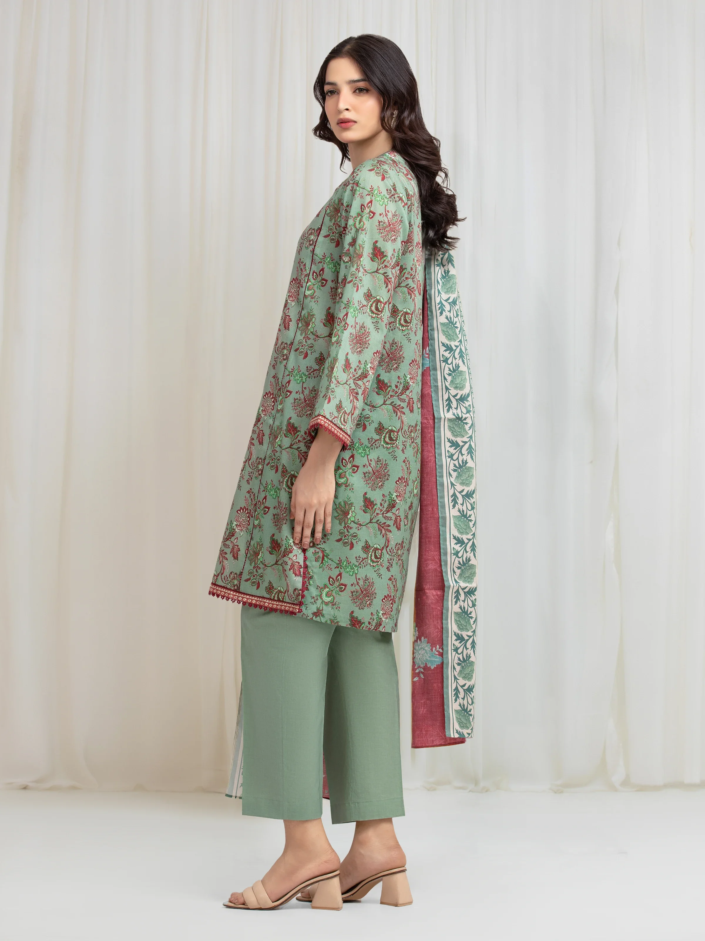 Printed Lawn Suit - EWU6A1-36584-3P - Image 5