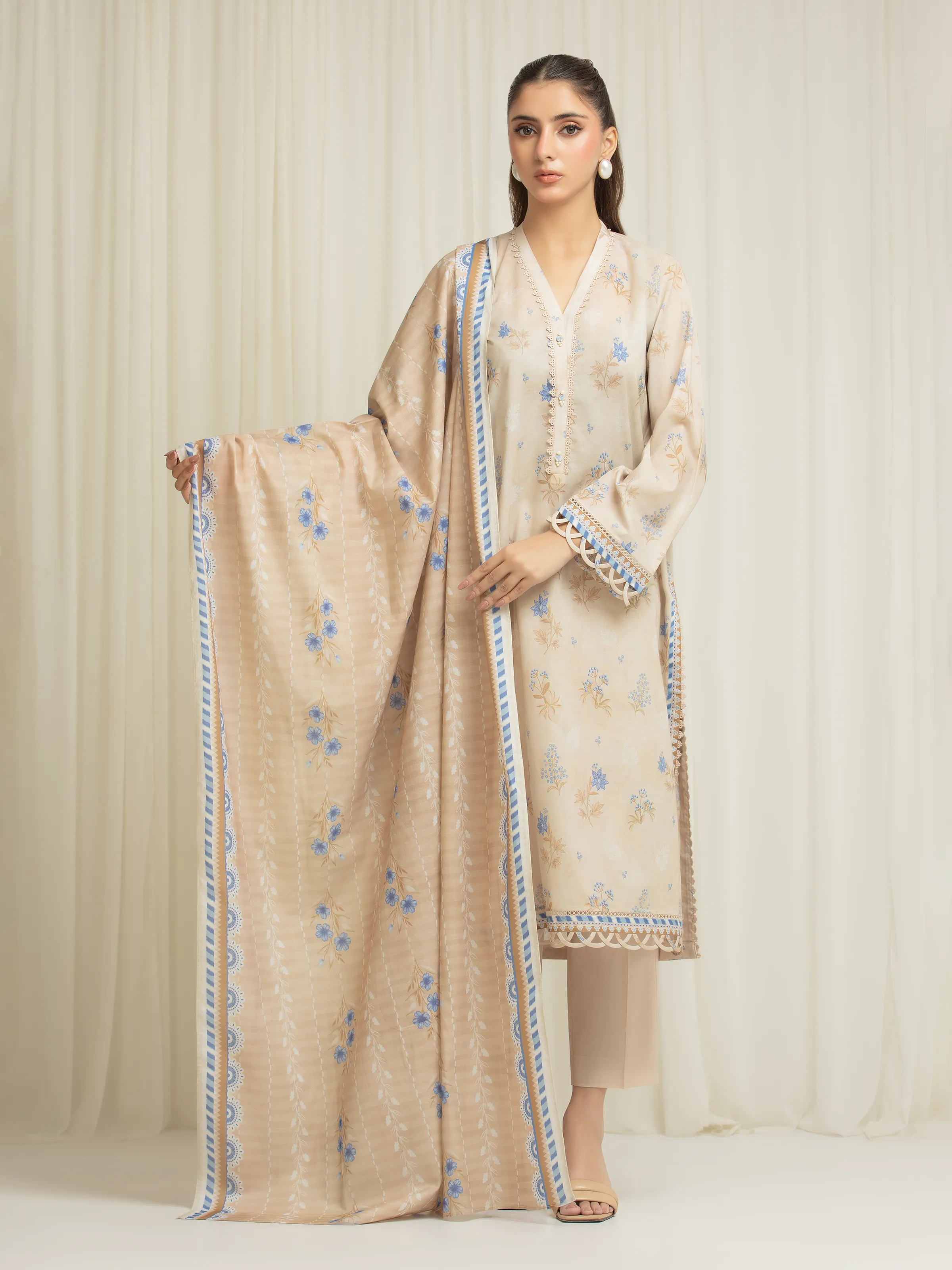 Printed Lawn Suit - EWU6A1-36589-3P