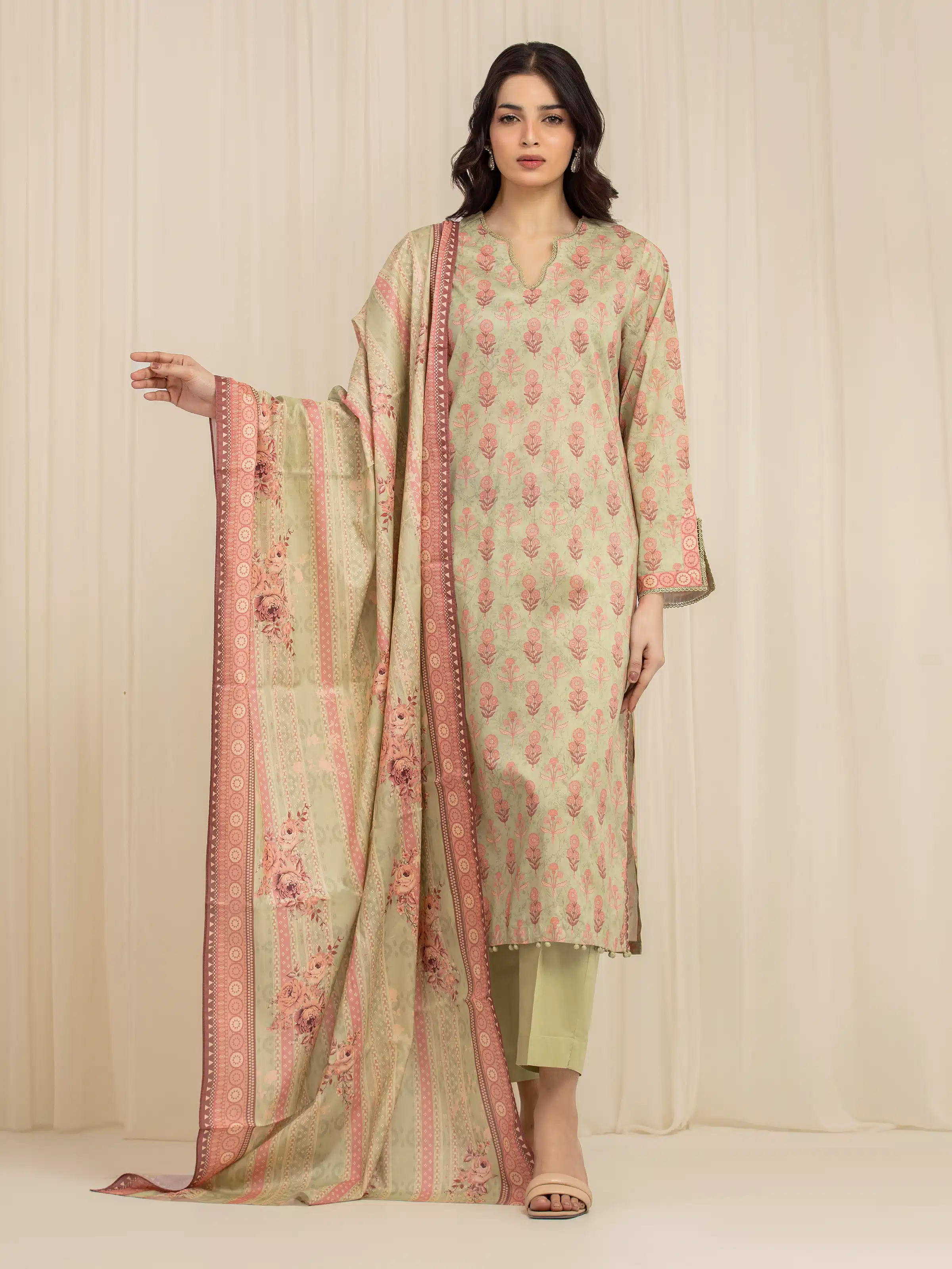 Printed Lawn Suit - EWU6A1-36595-3P