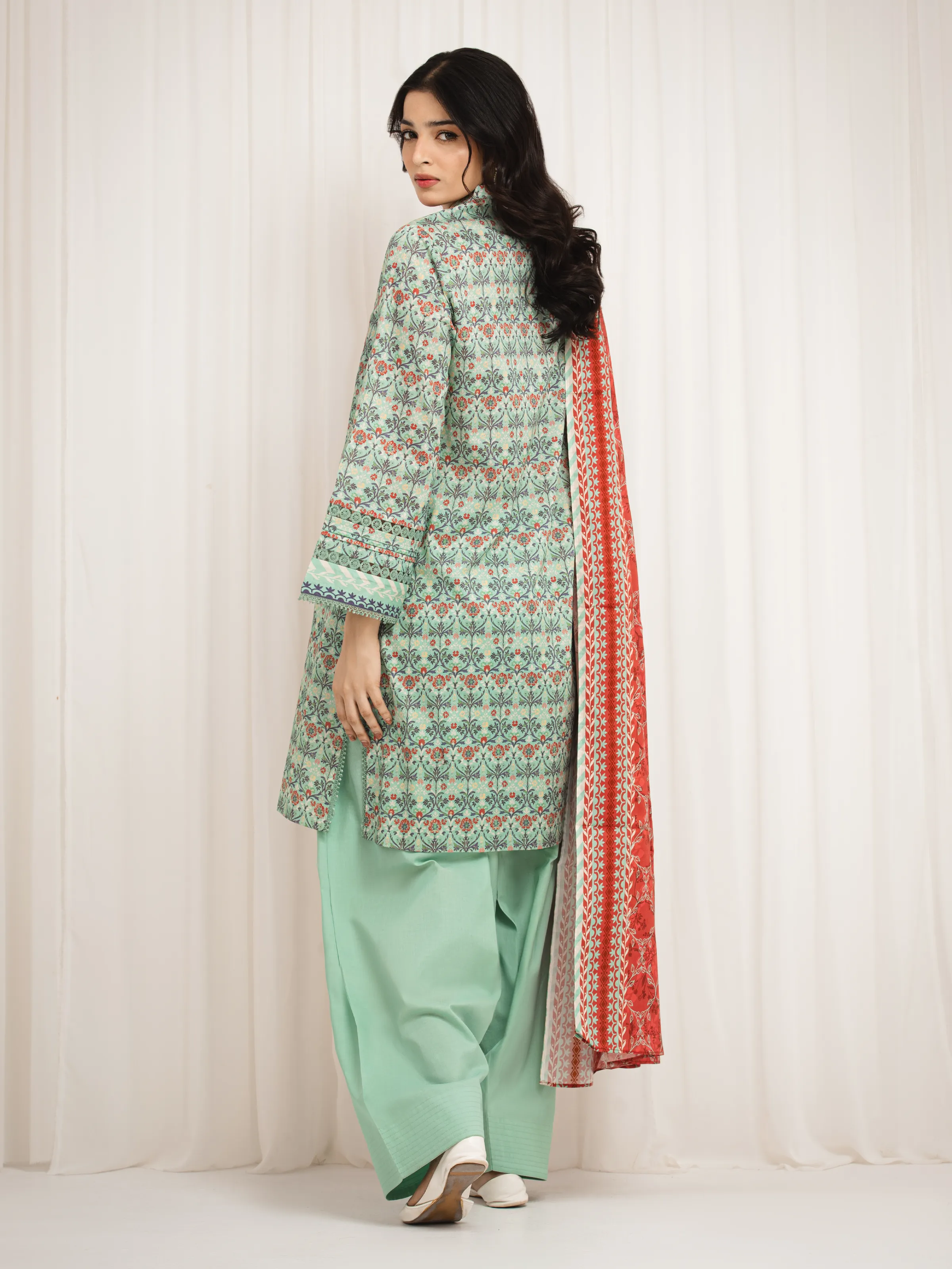 Printed Lawn Suit - EWU6A1-36600-3P - Image 6