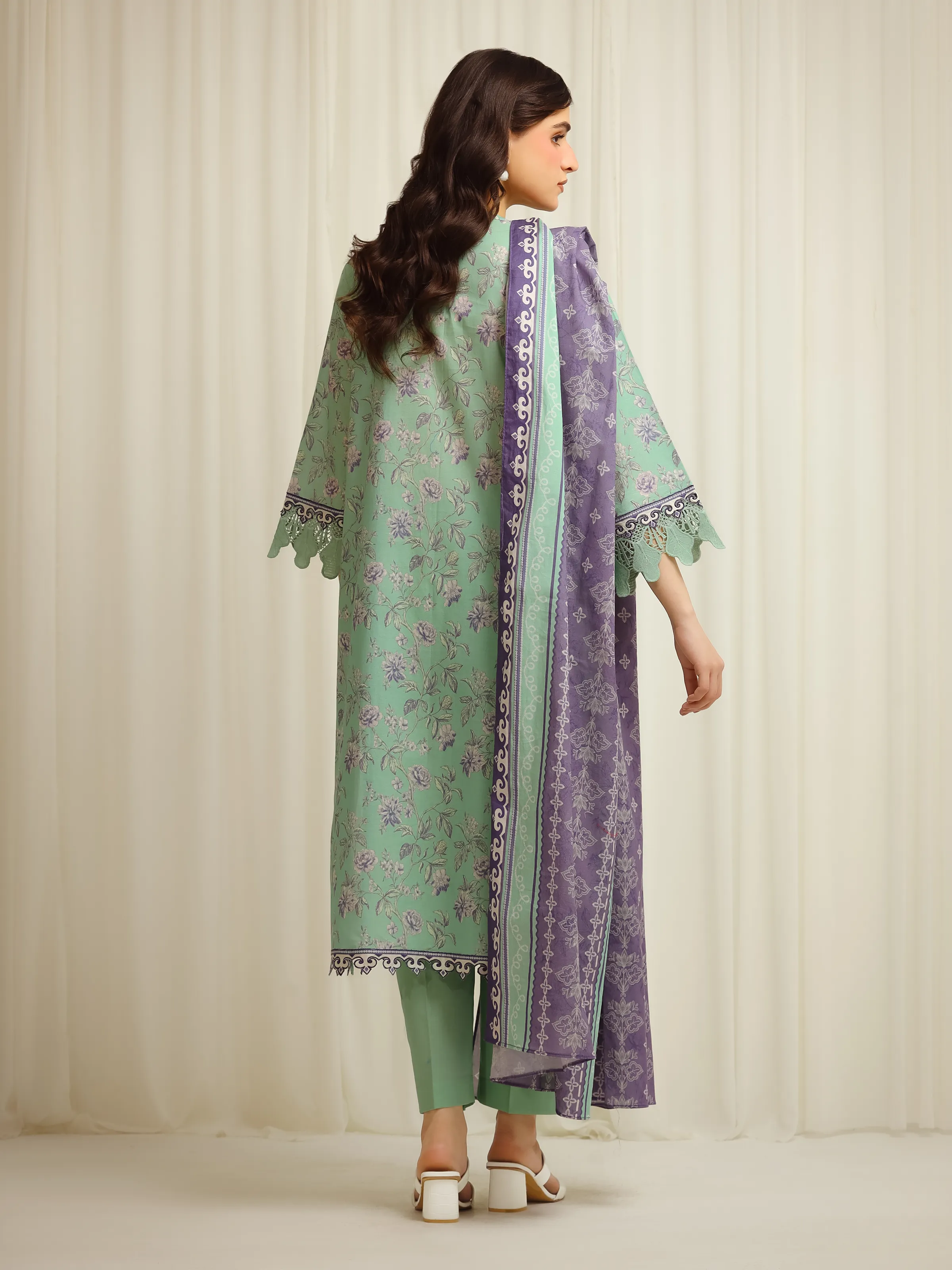 Printed Lawn Suit - EWU6A1-36607-3P - Image 6