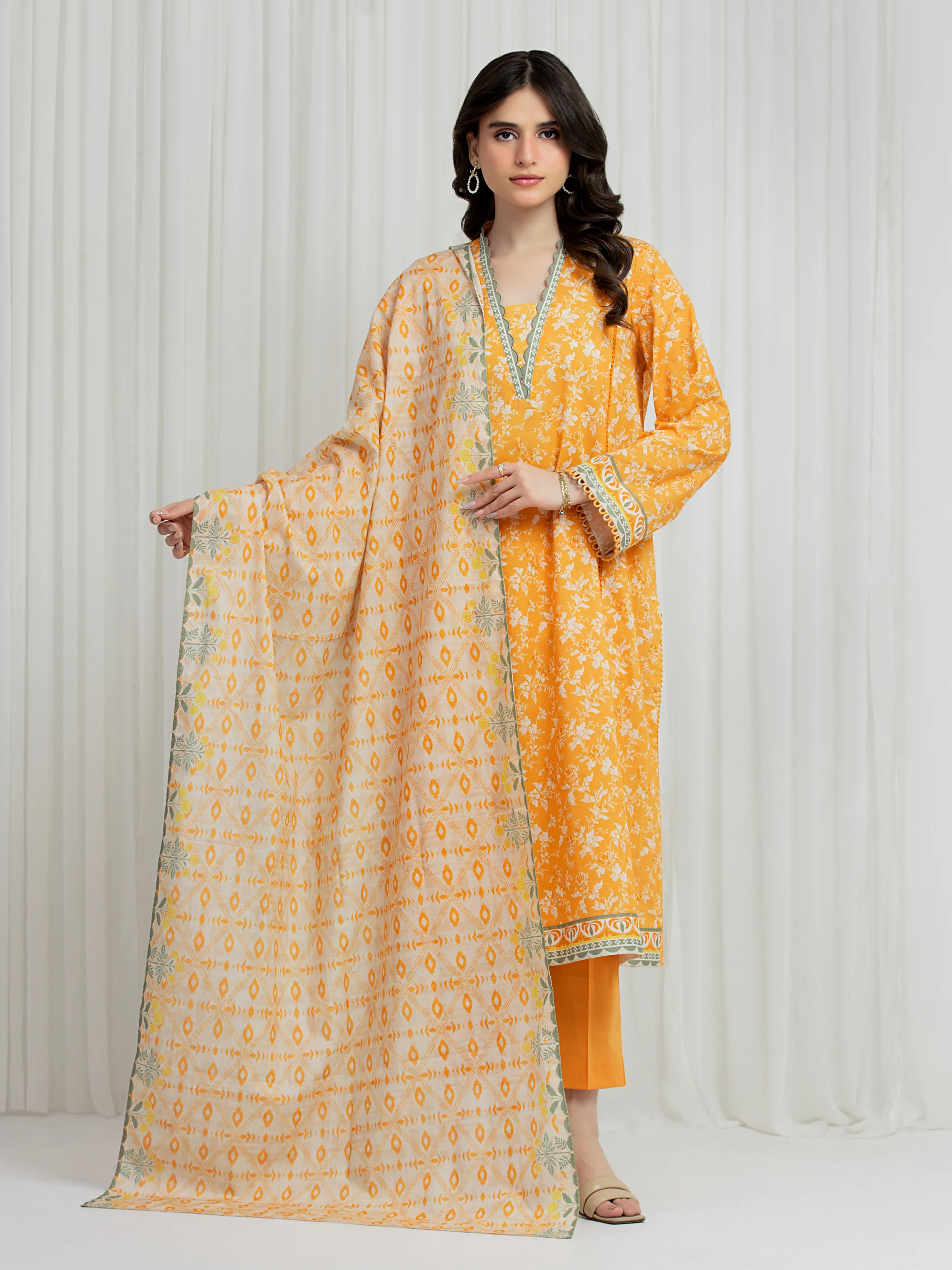 Printed Lawn Suit - EWU6A1-36609-3P