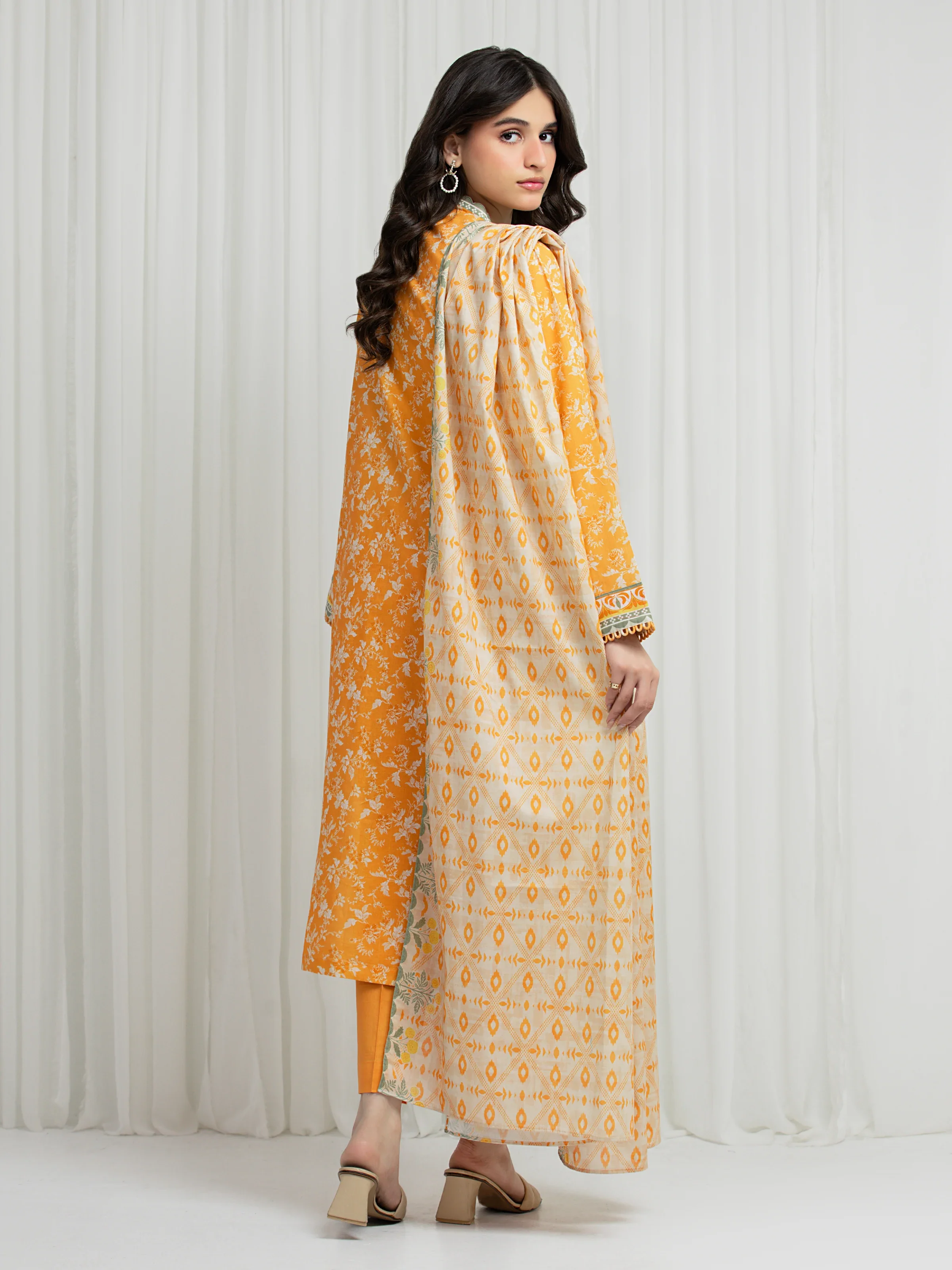 Printed Lawn Suit - EWU6A1-36609-3P - Image 5