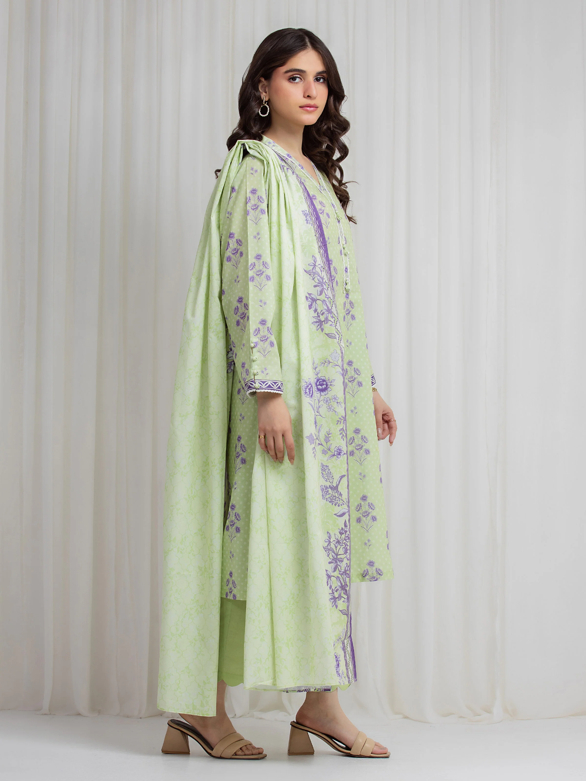 Printed Lawn Suit - EWU6A1-36618-3P - Image 5
