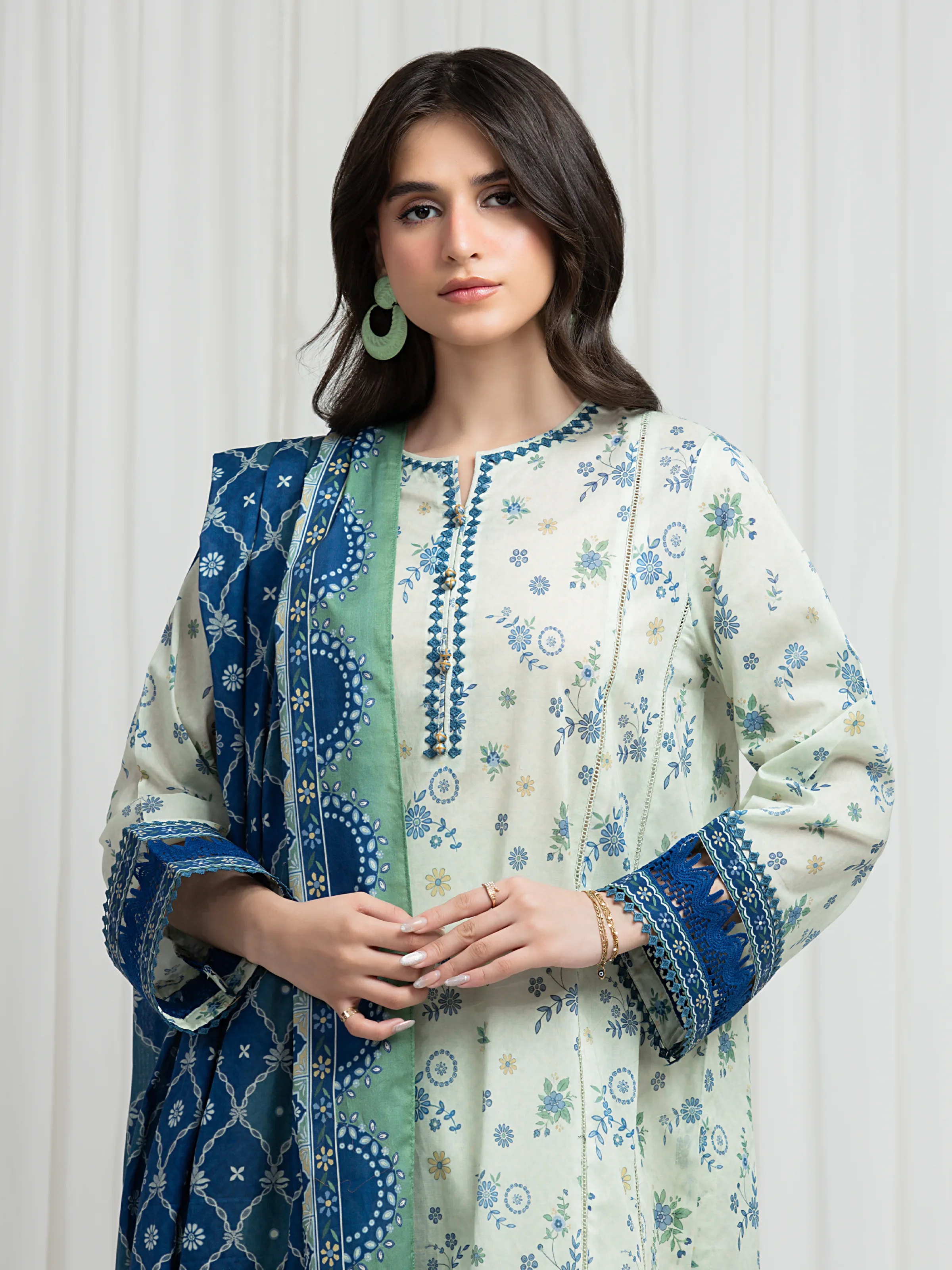 Printed Lawn Suit - EWU6A1-36627-3P - Image 2