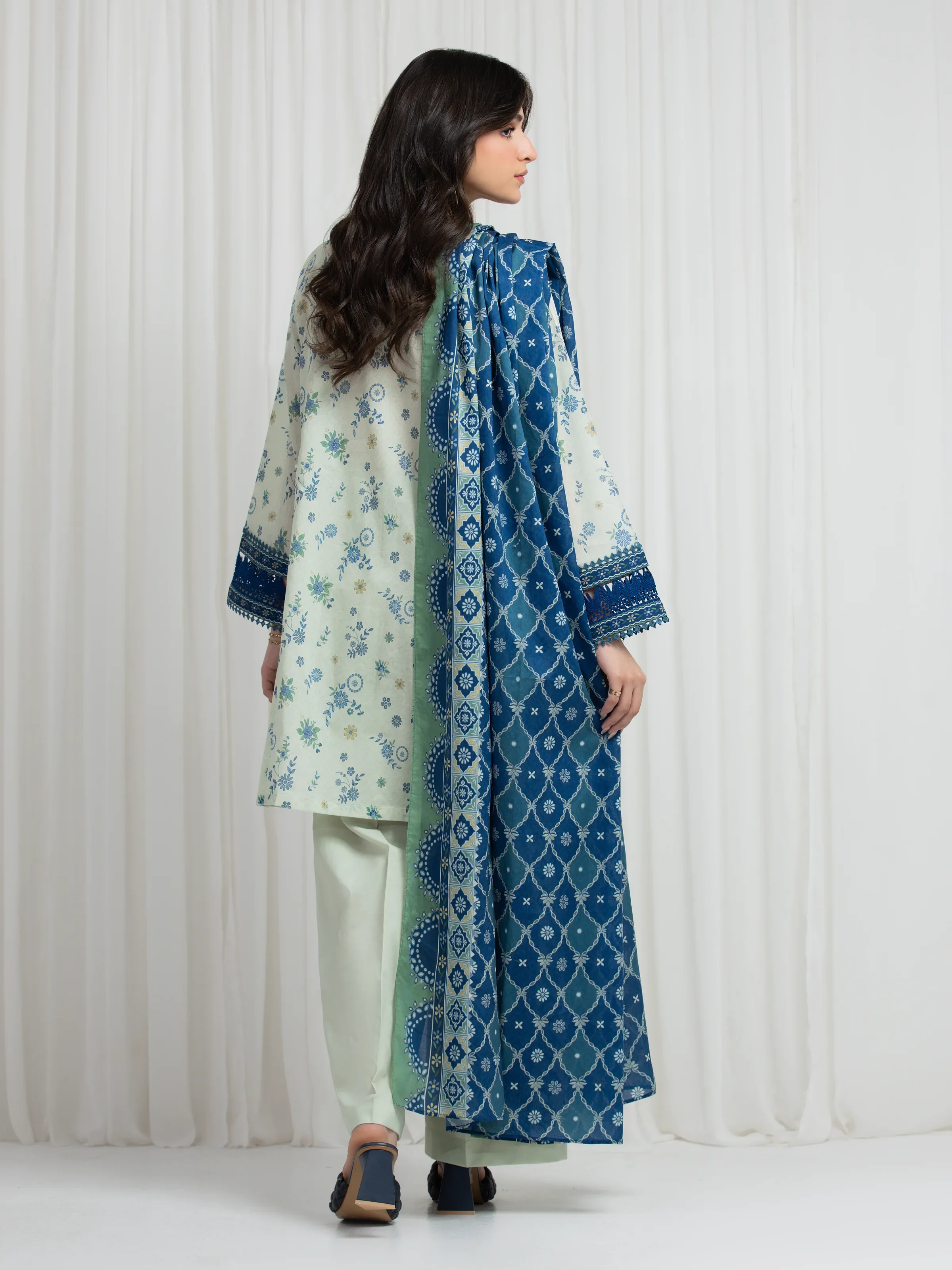 Printed Lawn Suit - EWU6A1-36627-3P - Image 6