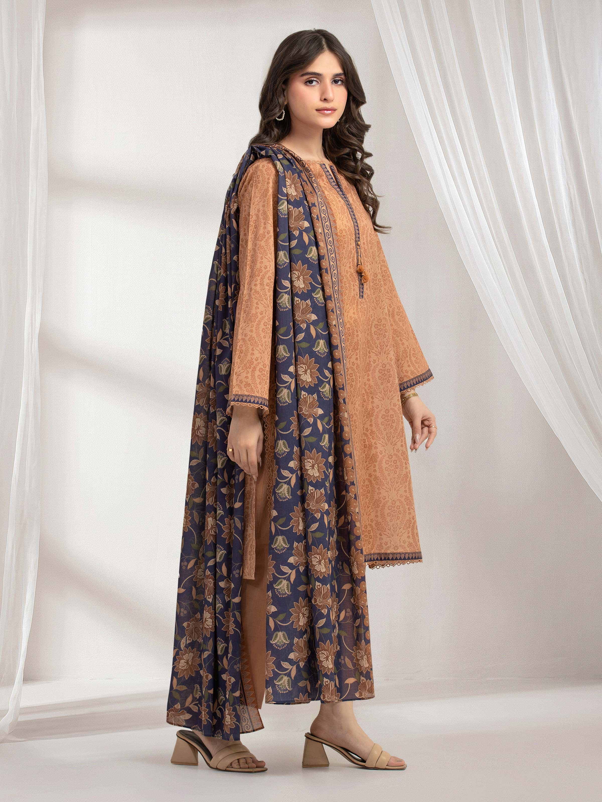 Printed Lawn Suit - EWU6A1-36630-3P - Image 5