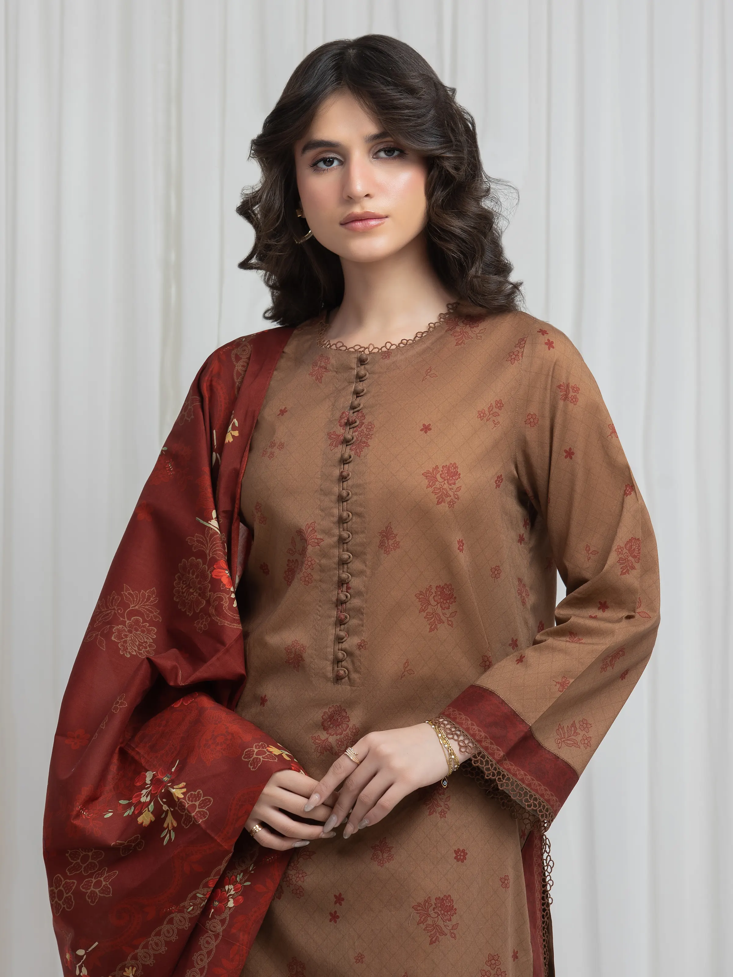 Printed Lawn Suit - EWU6A1-36637-3P - Image 2