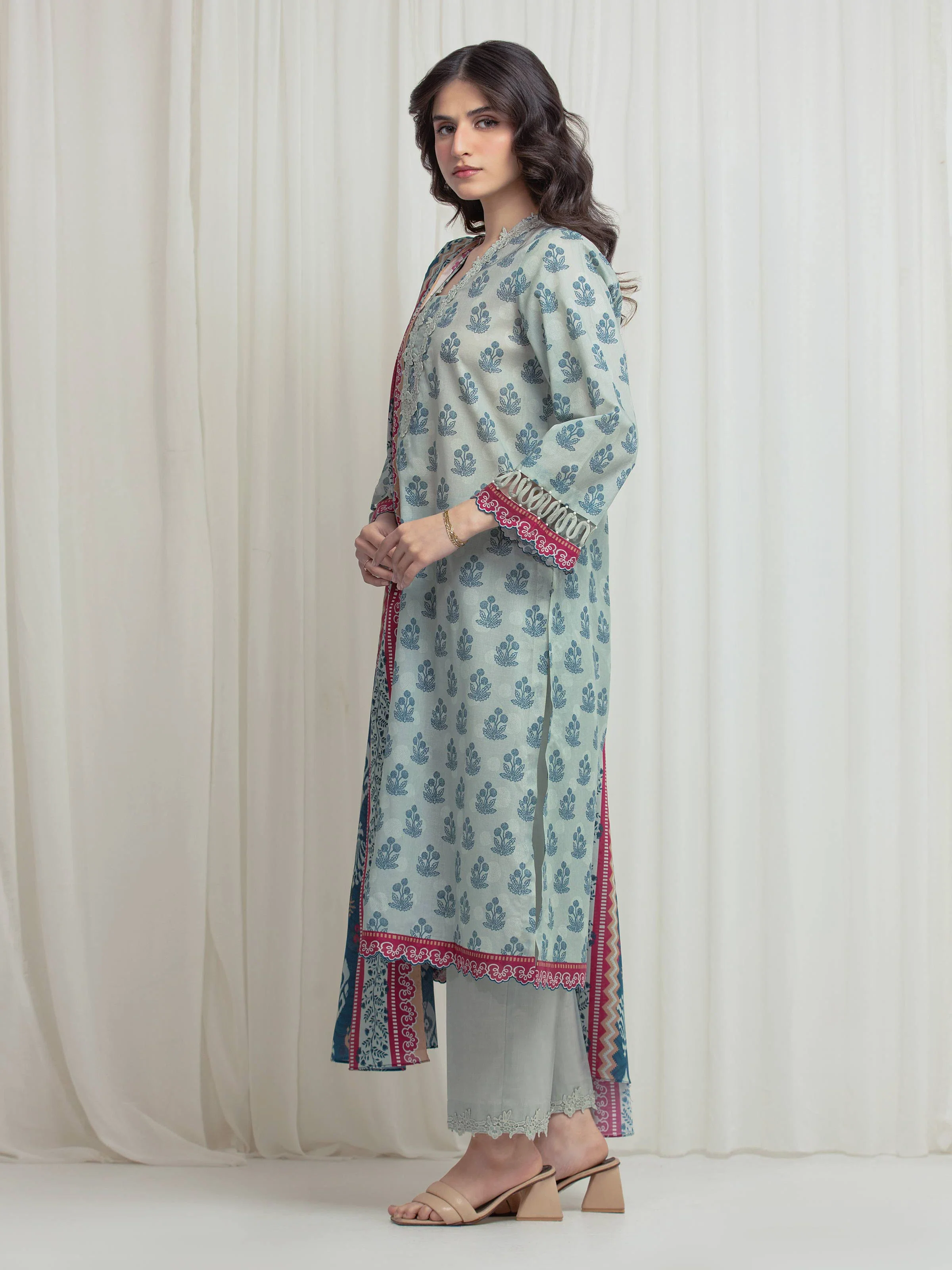 Printed Lawn Suit - EWU6A1-36640-3P - Image 5