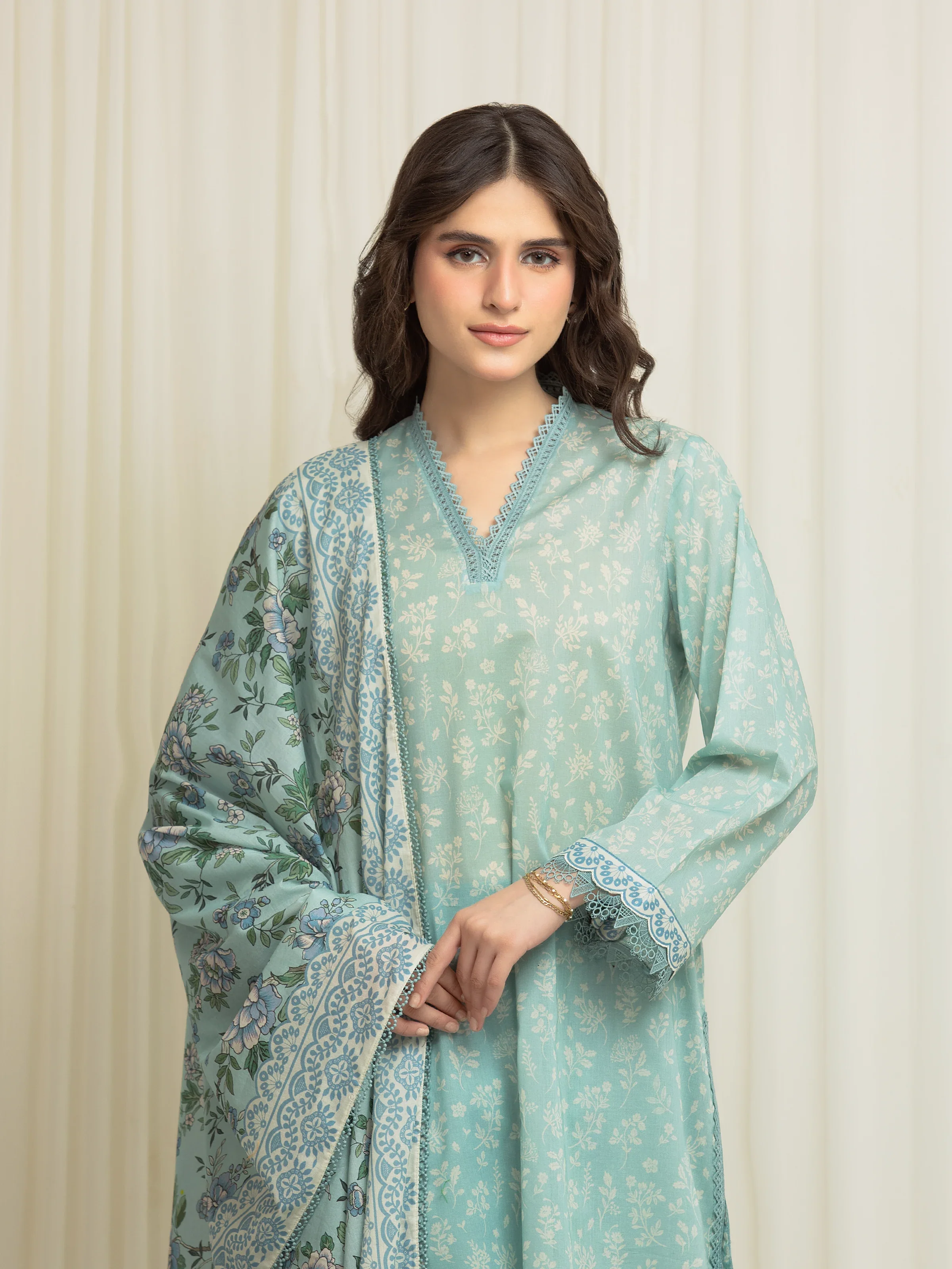 Printed Lawn Suit - EWU6A1-36641-3P - Image 2