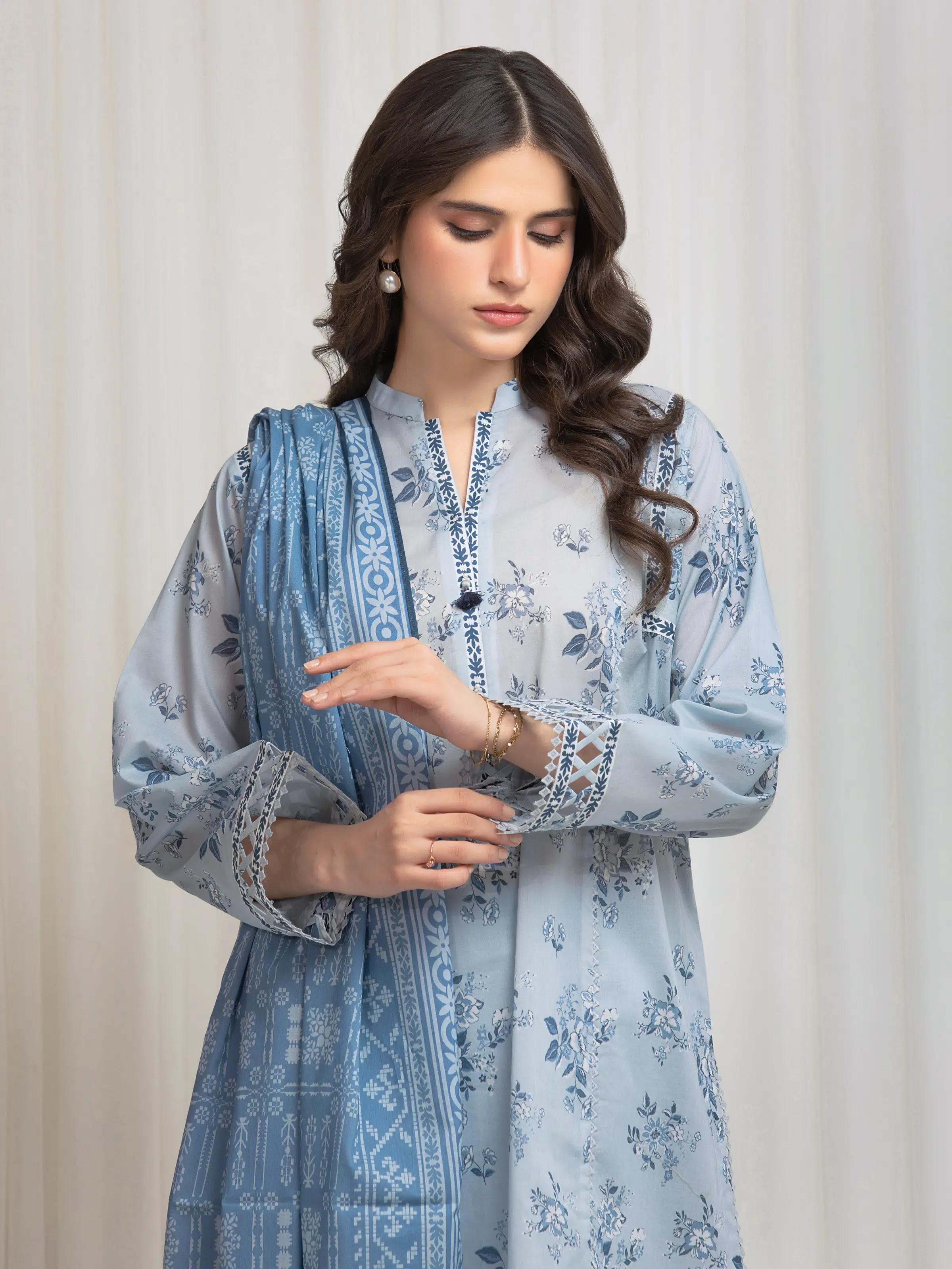 Printed Lawn Suit - EWU6A1-36644-3P - Image 2