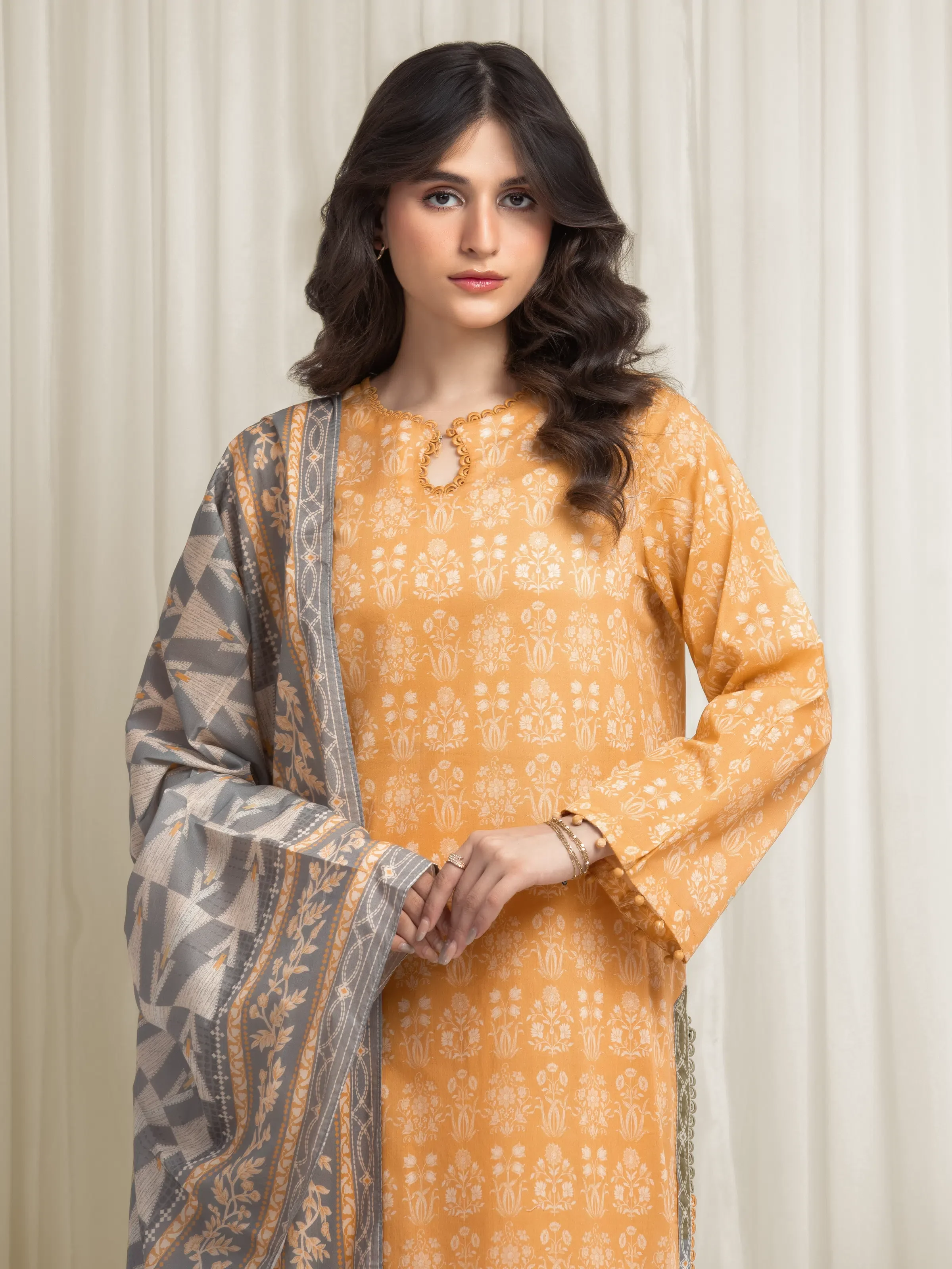 Printed Lawn Suit - EWU6A1-36648-3P - Image 2