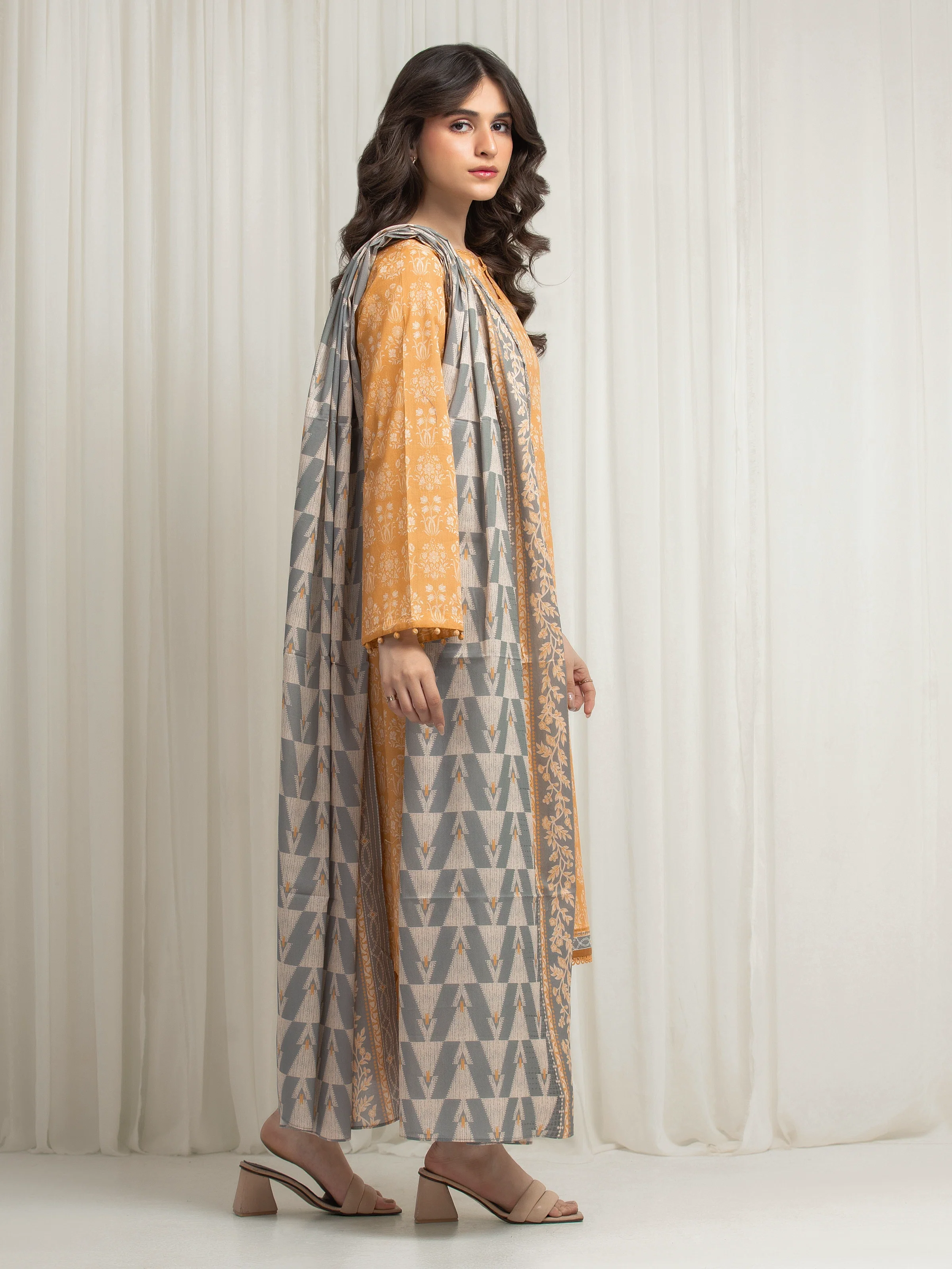 Printed Lawn Suit - EWU6A1-36648-3P - Image 5