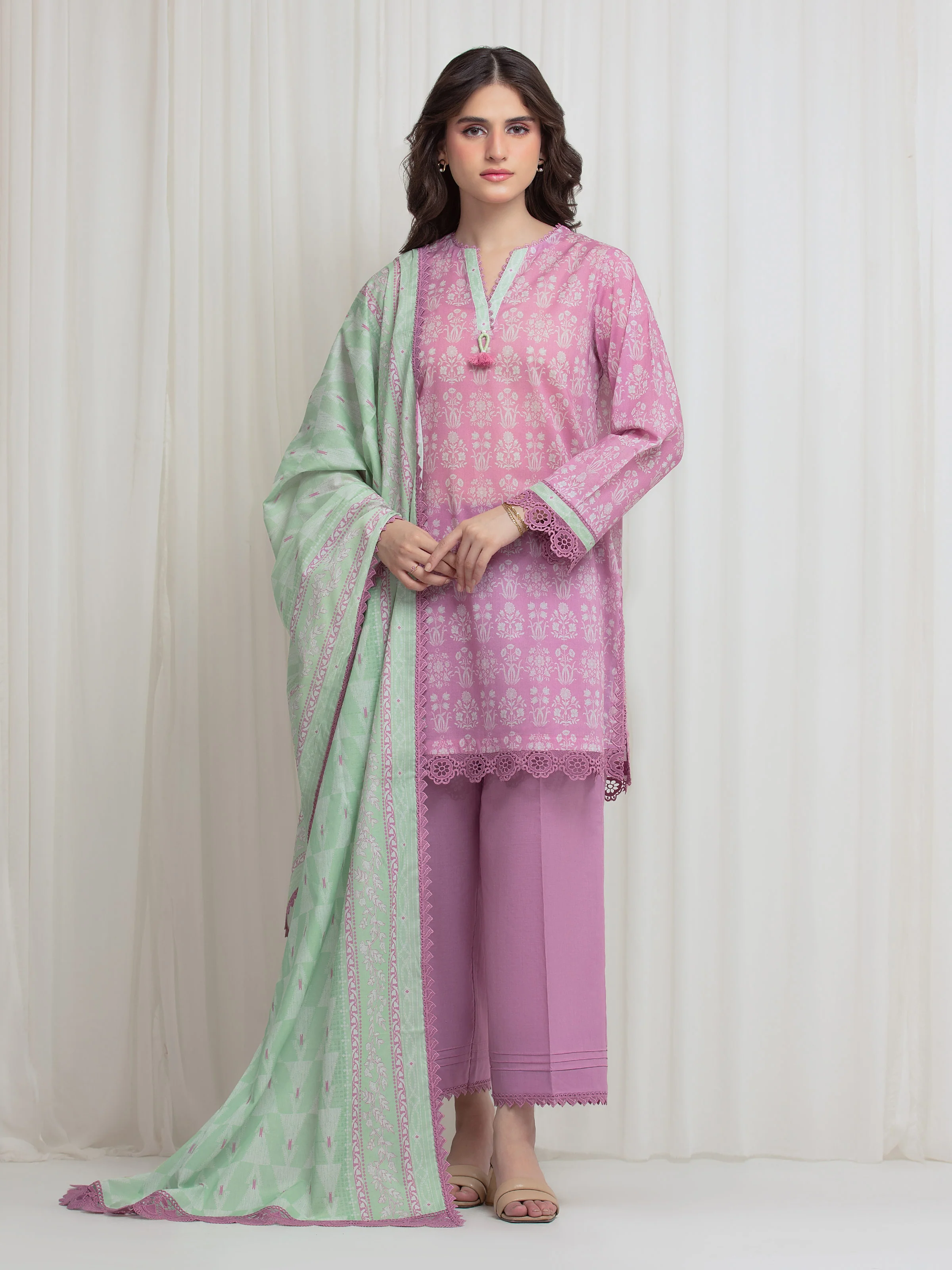 Printed Lawn Suit - EWU6A1-36649-3P