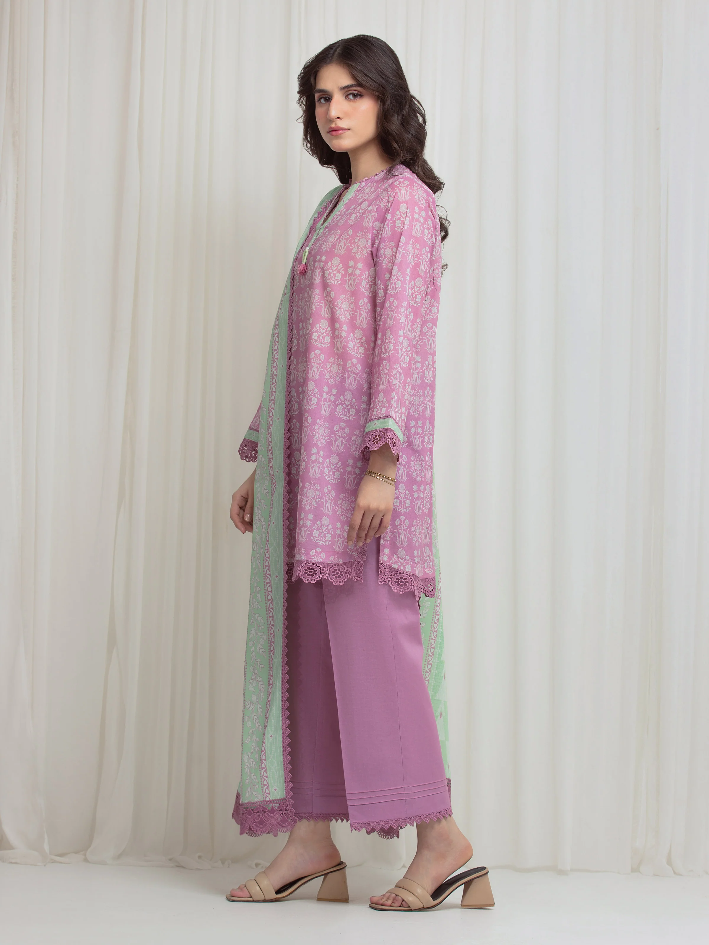 Printed Lawn Suit - EWU6A1-36649-3P - Image 5