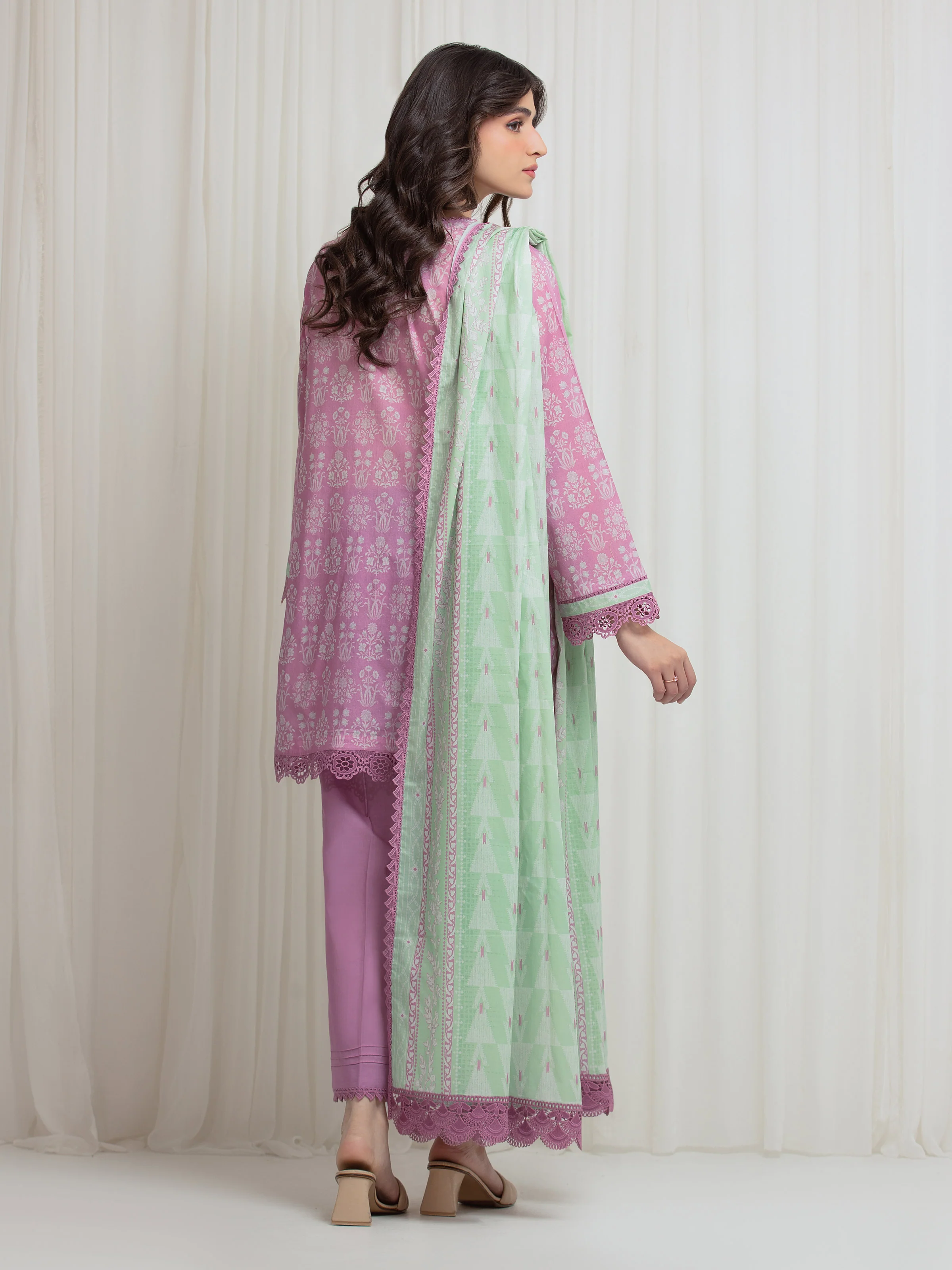 Printed Lawn Suit - EWU6A1-36649-3P - Image 6
