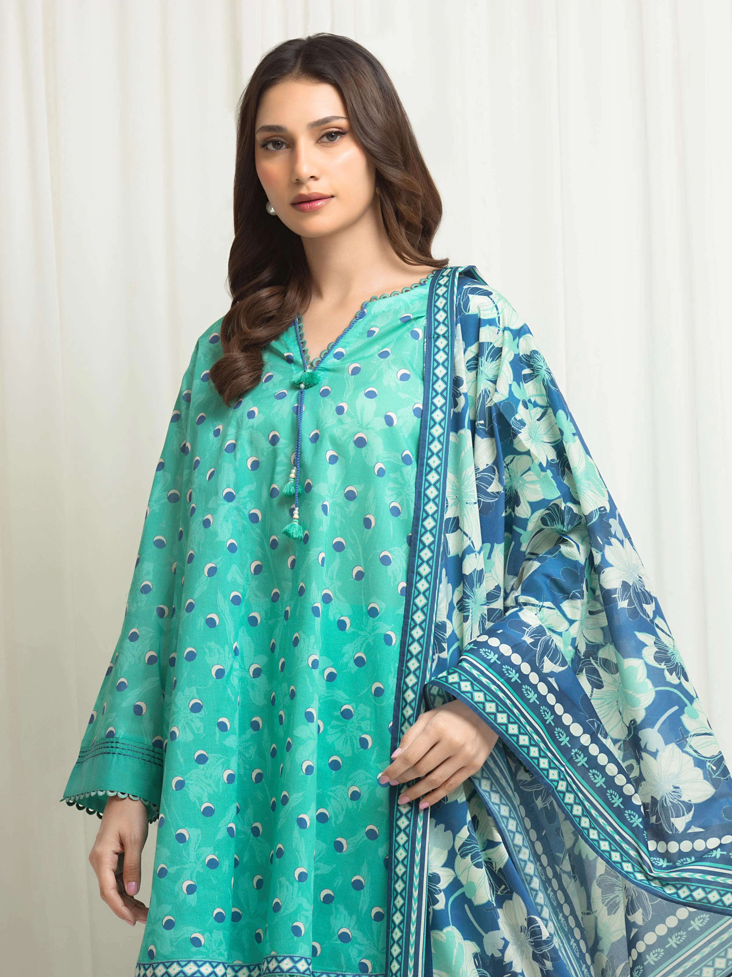 Printed Lawn Suit - EWU6A1-36652-3P - Image 2