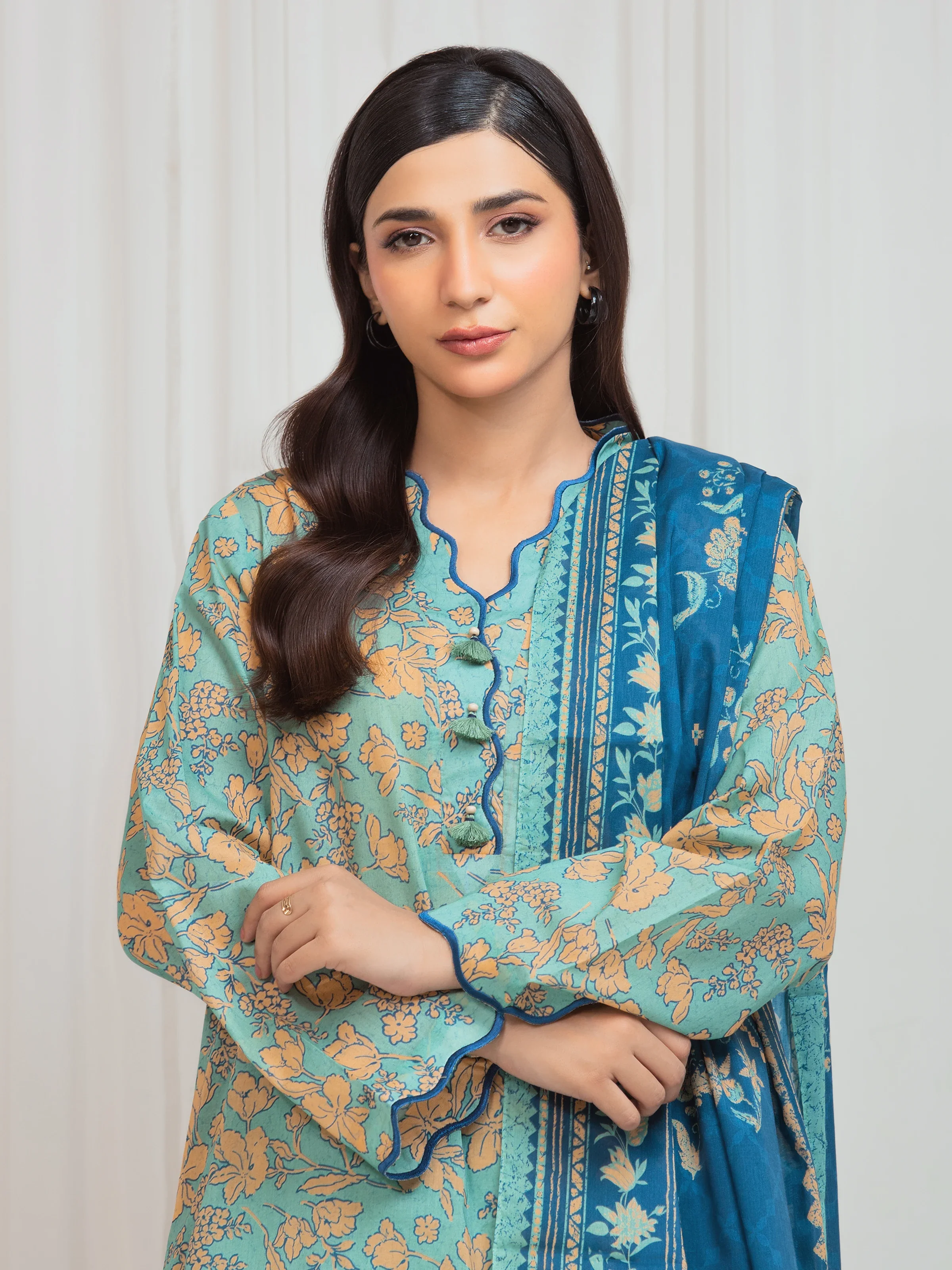 Printed Lawn Suit - EWU6A1-36654-3P - Image 2