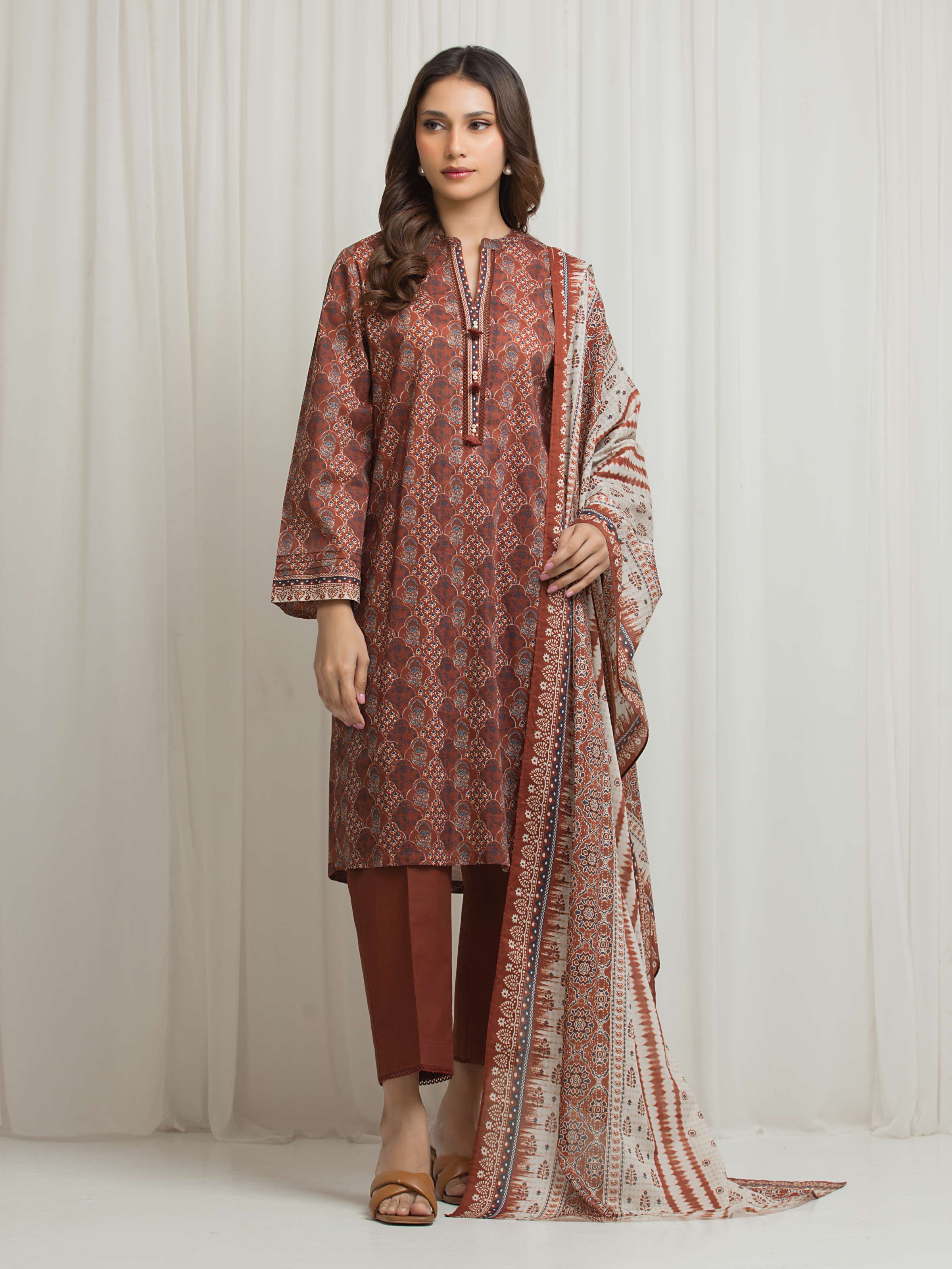 Printed Lawn Suit - EWU6A1-36659-3P