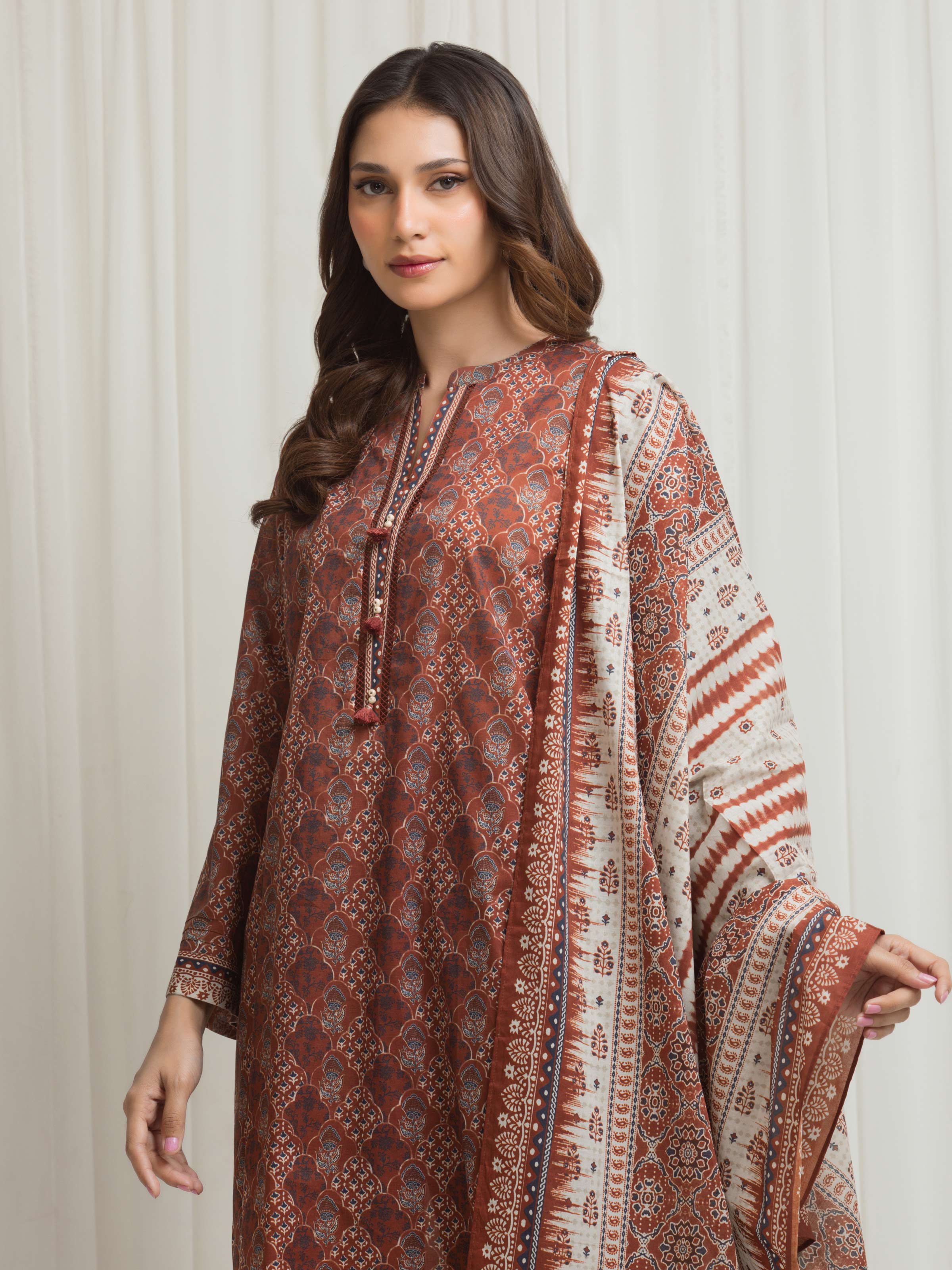 Printed Lawn Suit - EWU6A1-36659-3P - Image 2