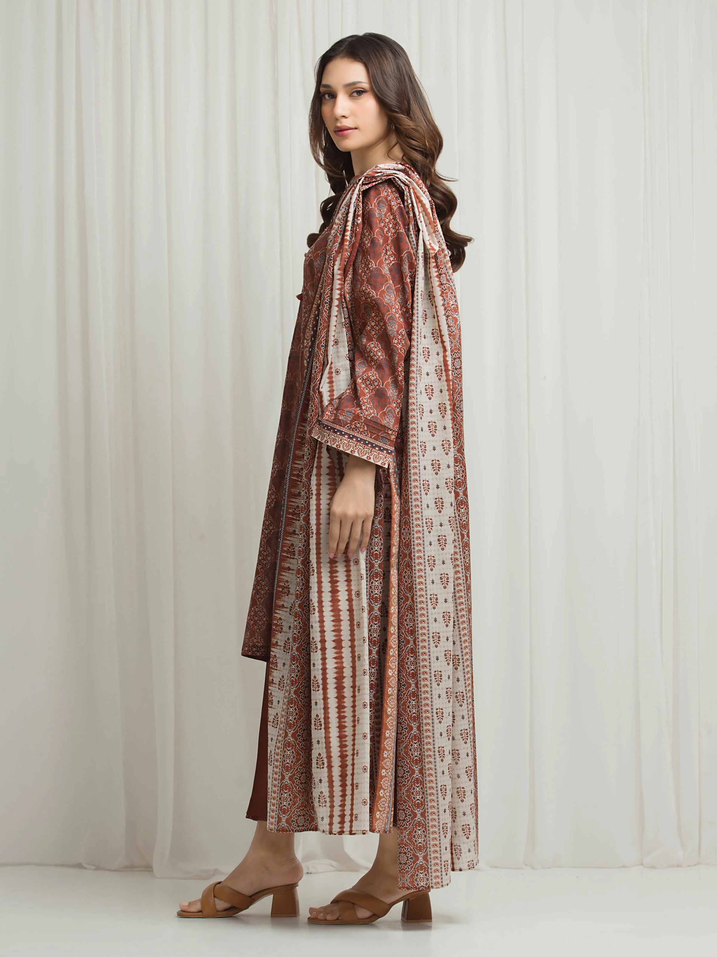 Printed Lawn Suit - EWU6A1-36659-3P - Image 5