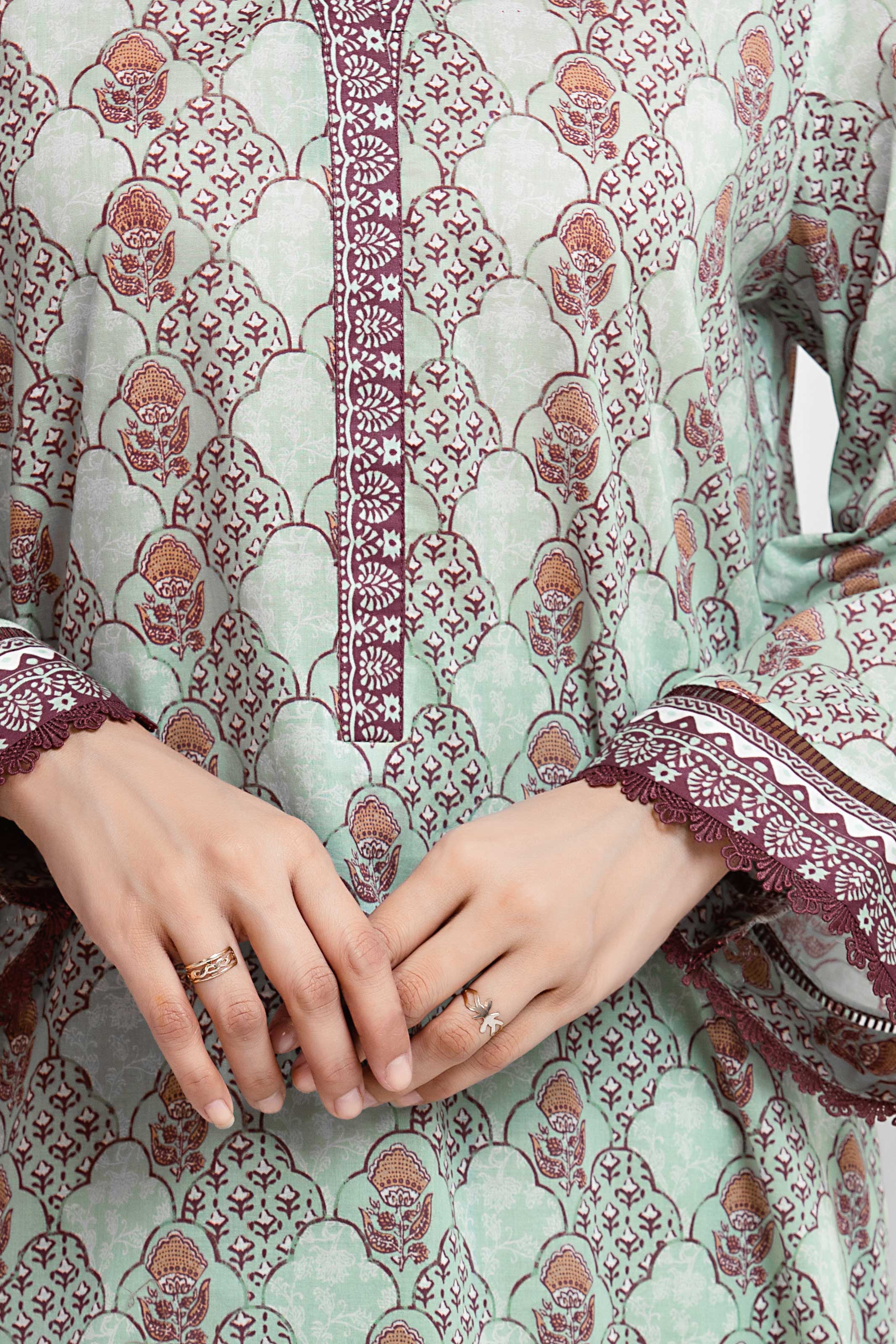 Printed Lawn Suit - EWU6A1-36660-3P - Image 3