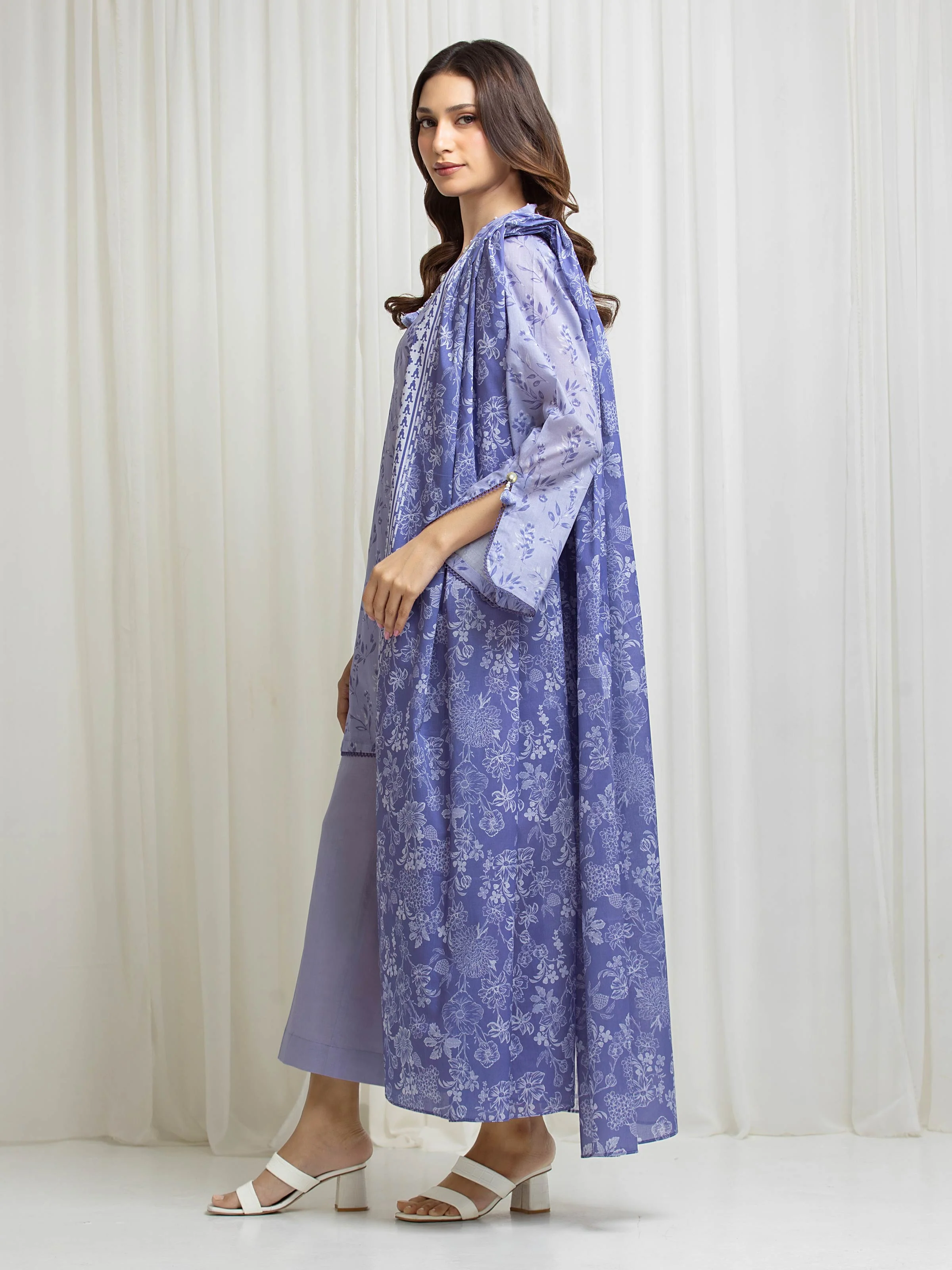 Printed Lawn Suit - EWU6A1-36664-3P - Image 5