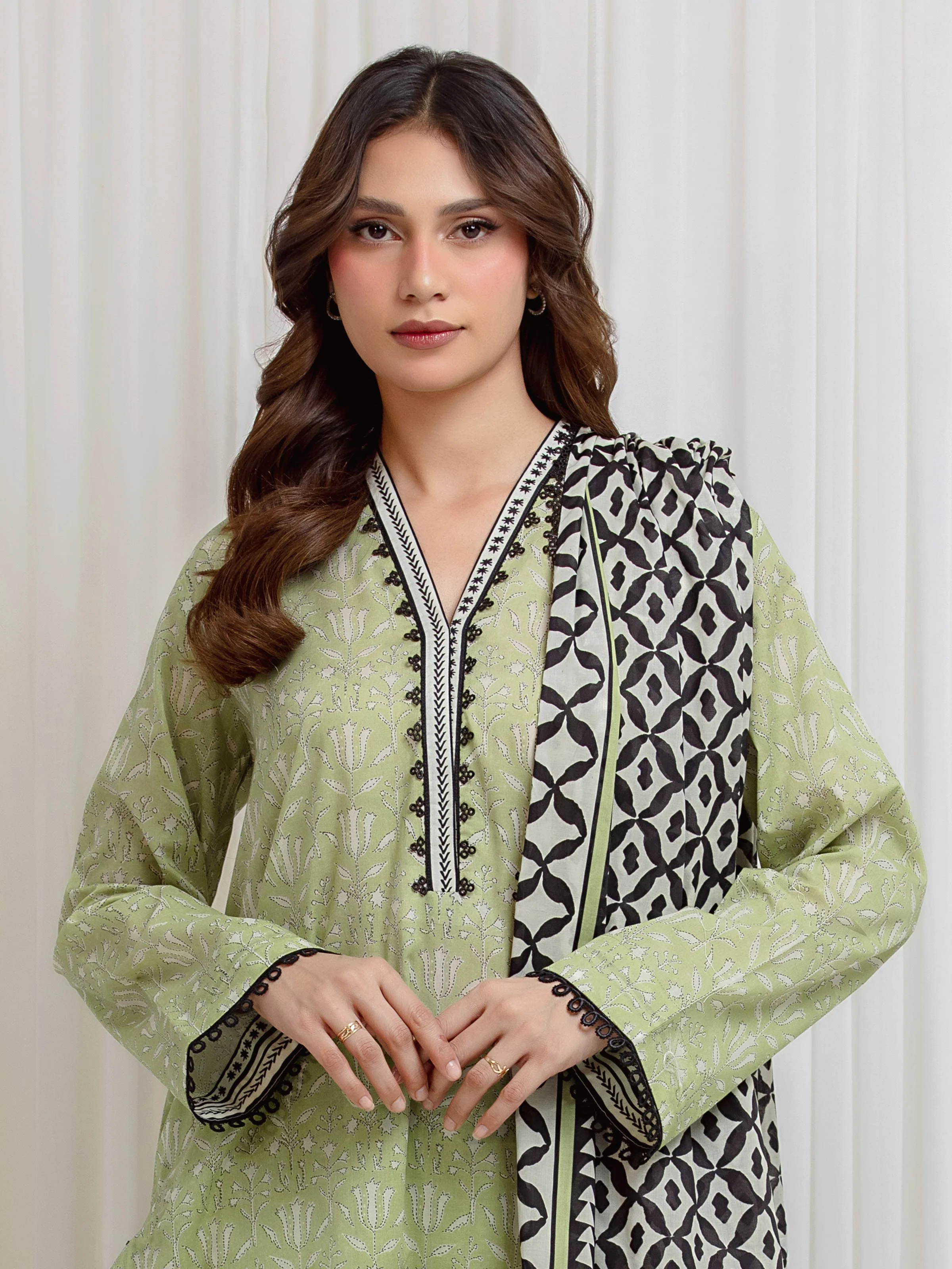 Printed Lawn Suit - EWU6A1-36669-3P - Image 2