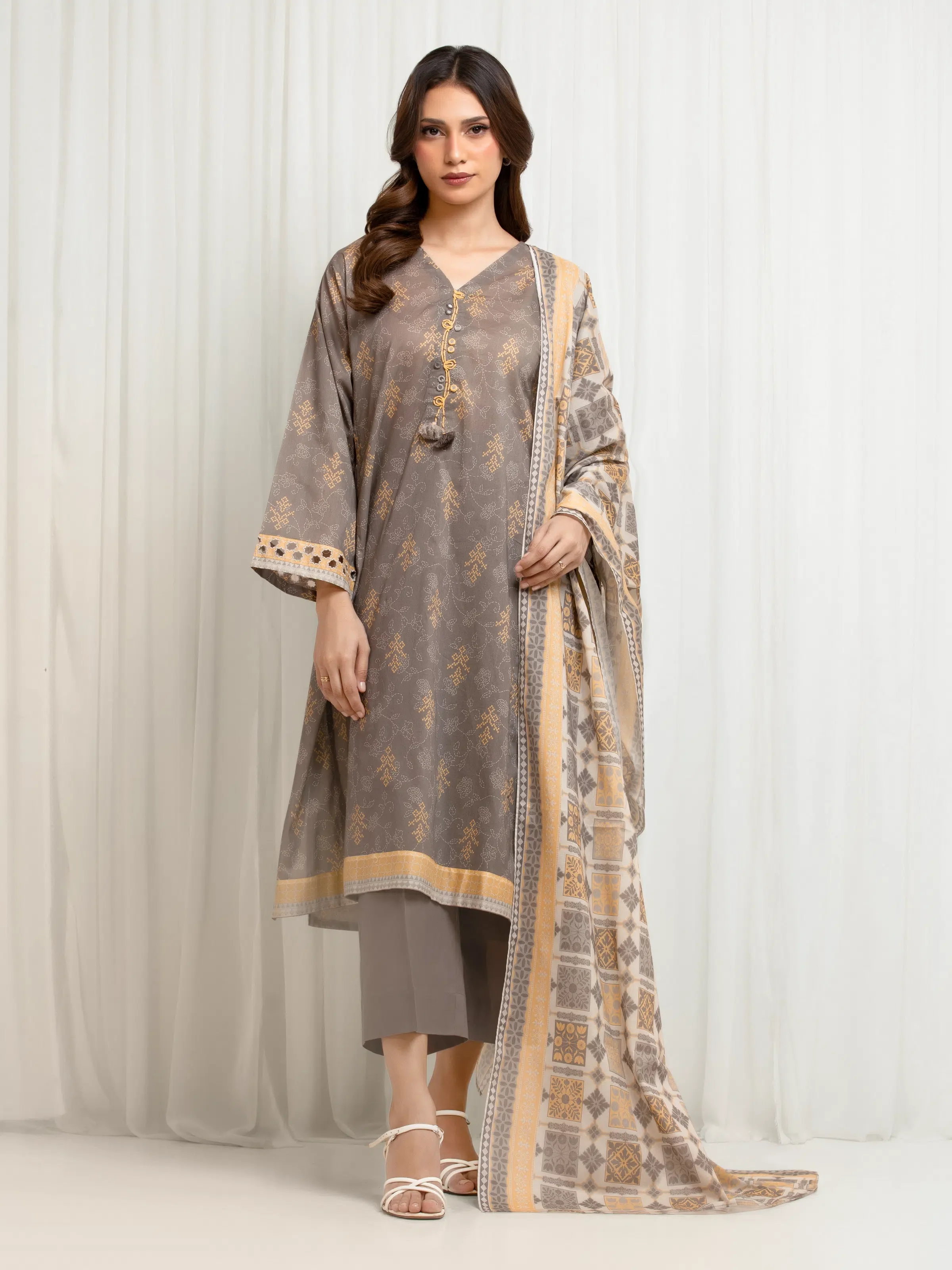 Printed Lawn Suit - EWU6A1-36671-3P