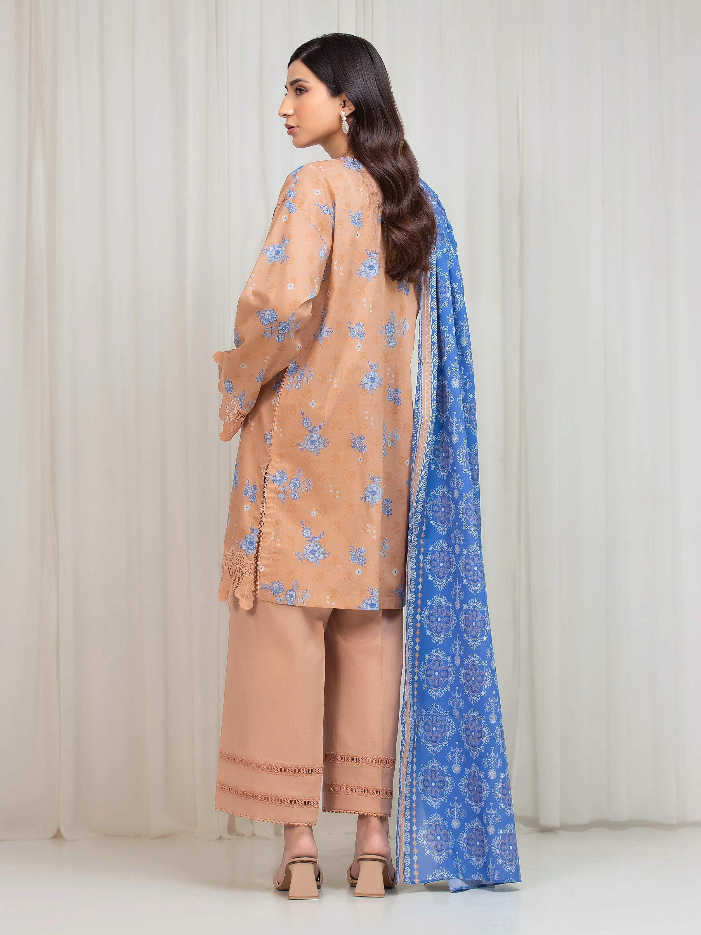 Printed Lawn Suit - EWU6A1-36675-3P - Image 6