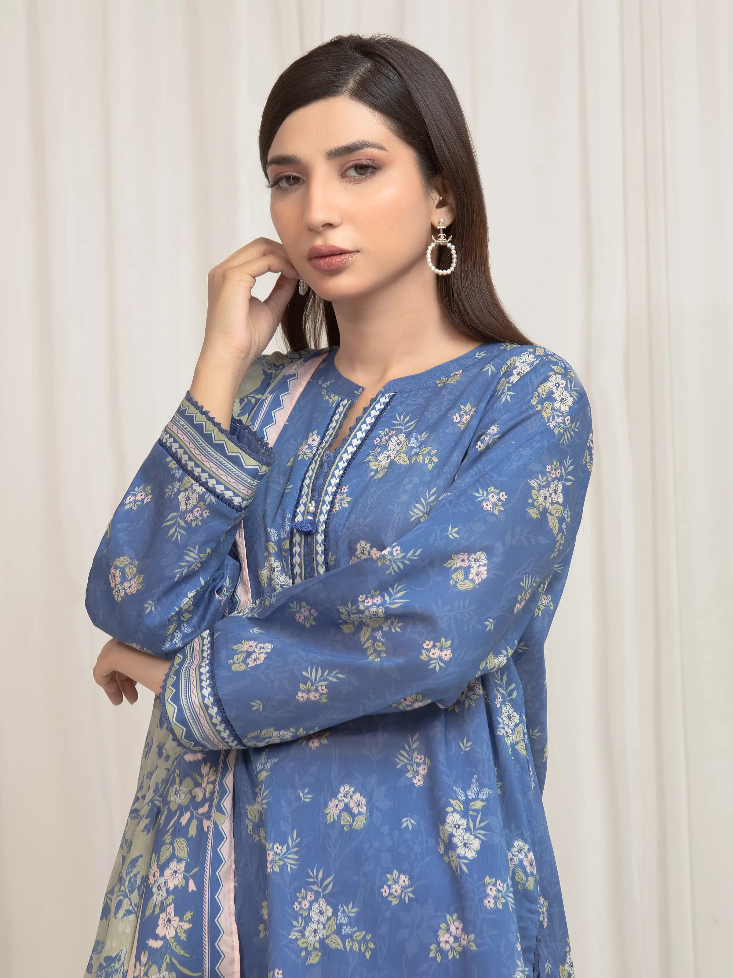 Printed Lawn Suit - EWU6A1-36678-3P - Image 2
