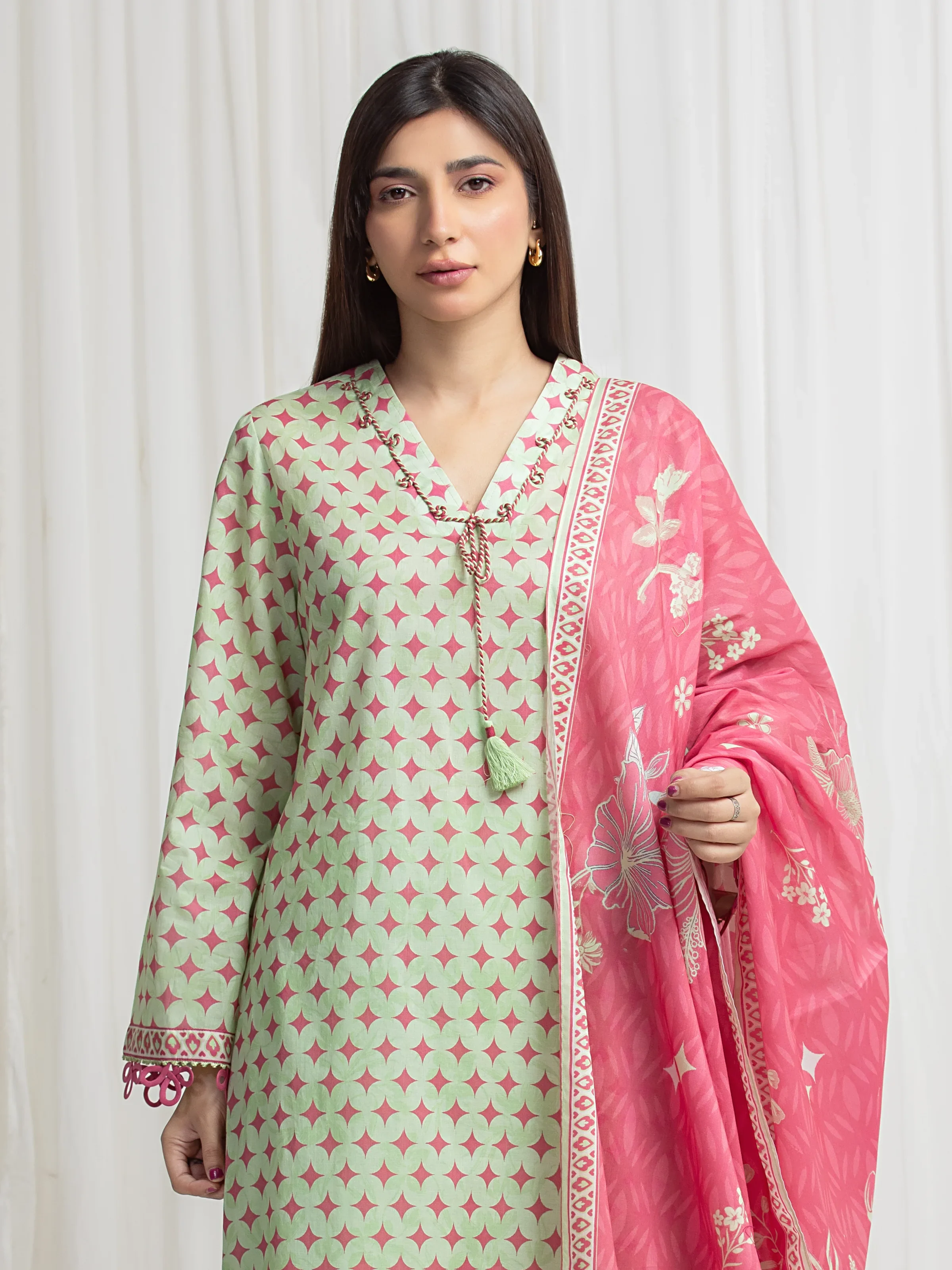 Printed Lawn Suit - EWU6A1-36679-3P - Image 2